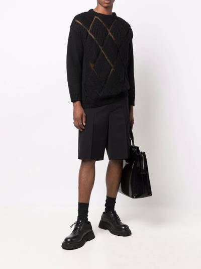 Valentino argyle detailing crew-neck jumper outlook