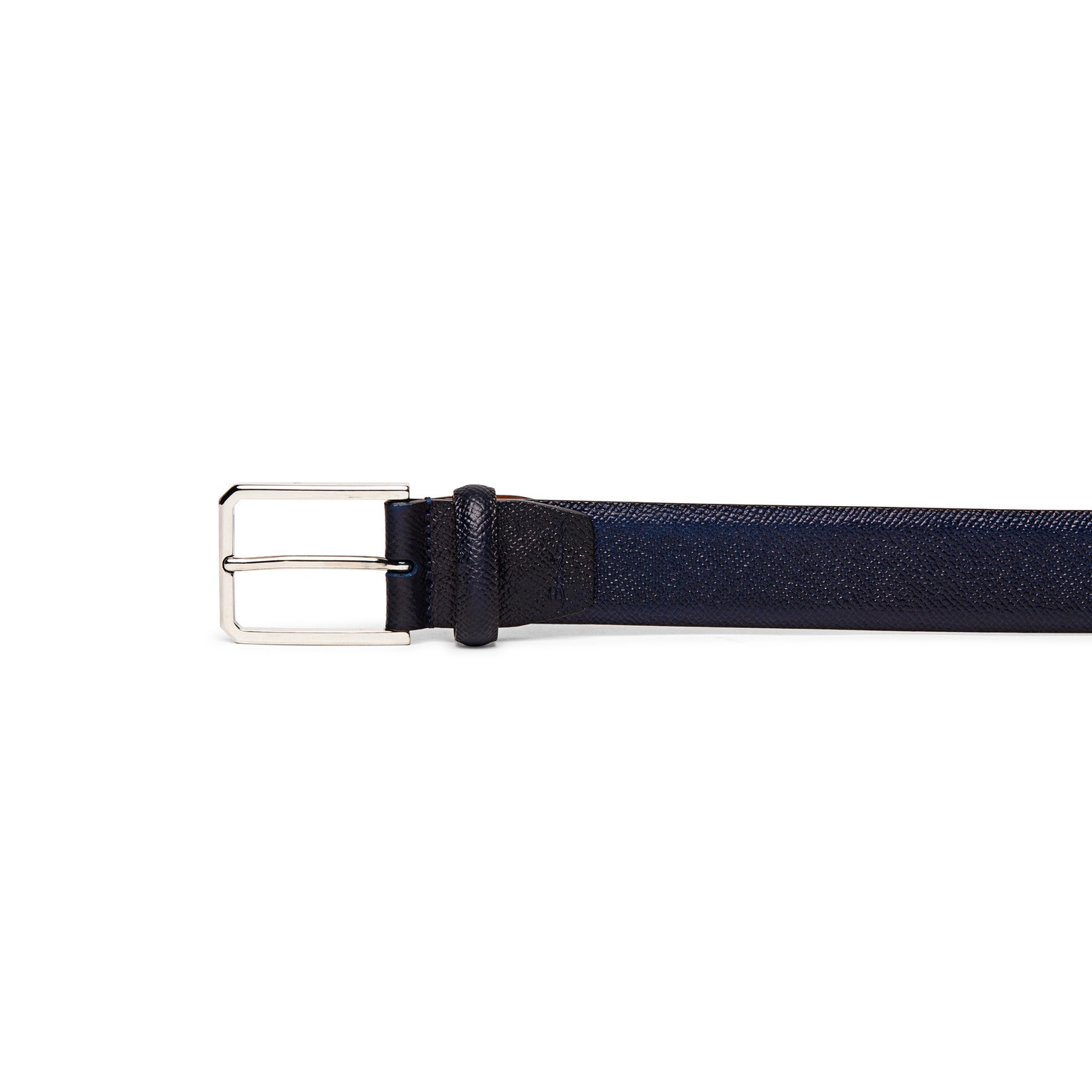 Adjustable blue Saffiano leather belt - 3