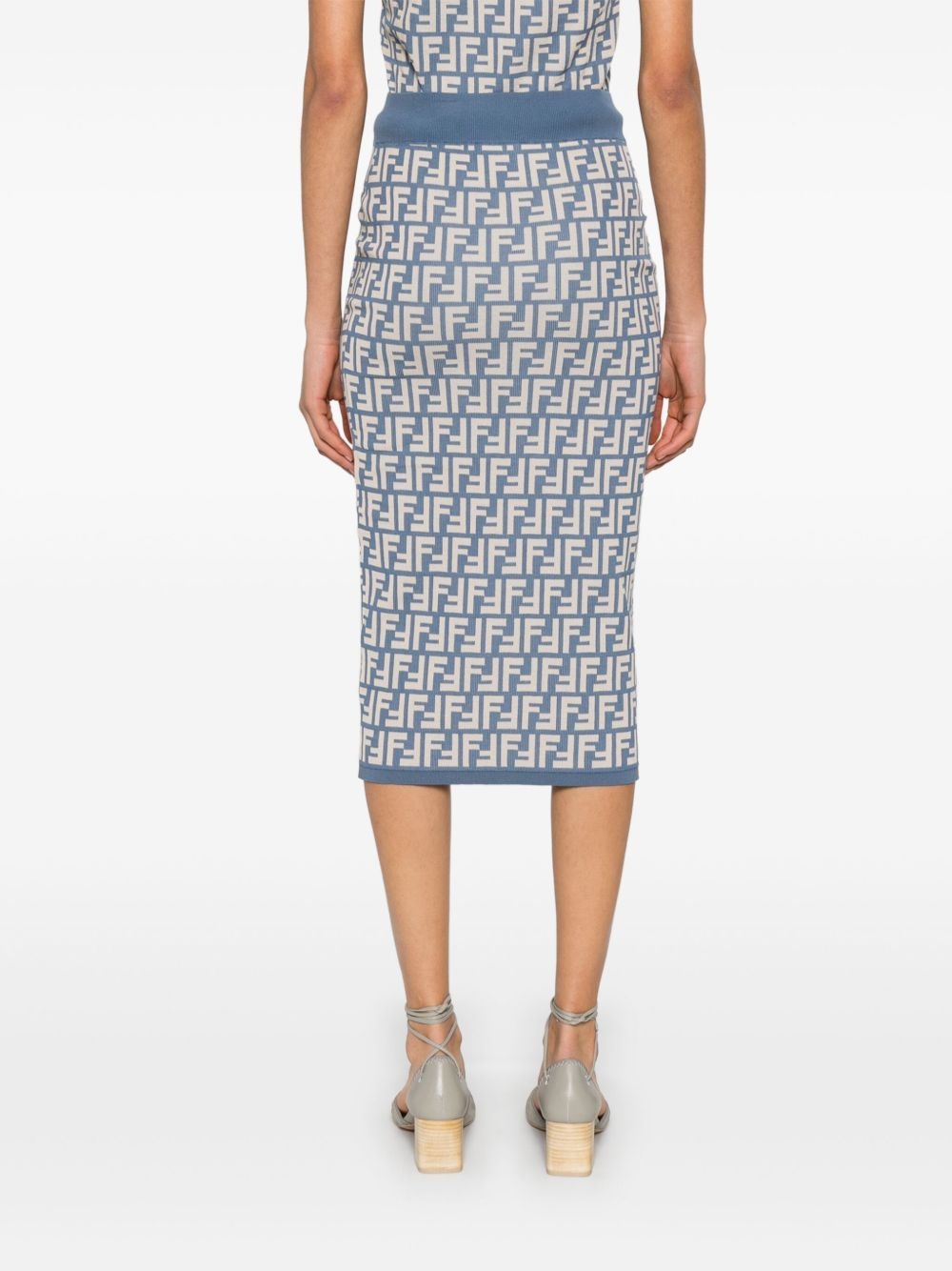 FF-jacquard midi skirt - 4