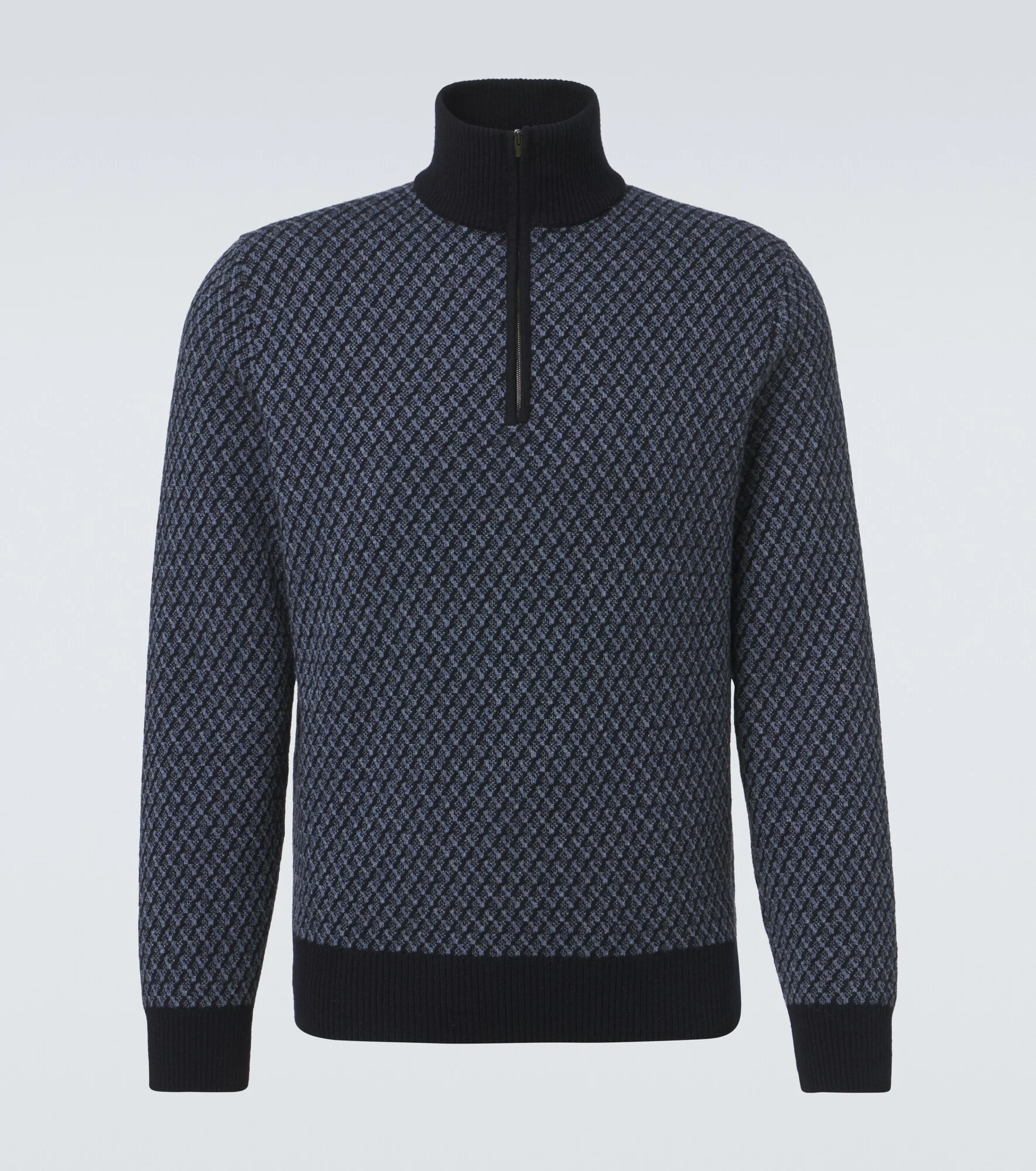 Cashmere, wool, and silk half-zip sweater - 1