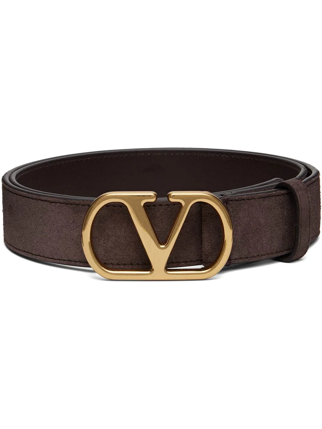 Brown VLogo Signature Suede Belt - 1