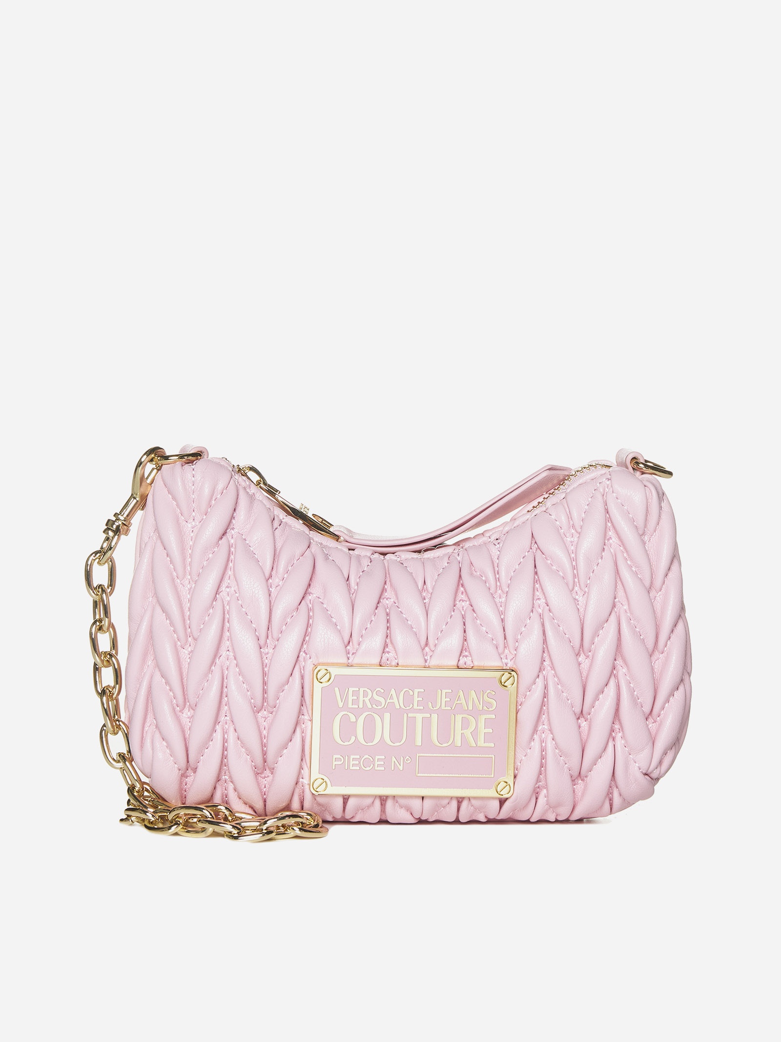 Logo-plaque small faux leather bag - 1