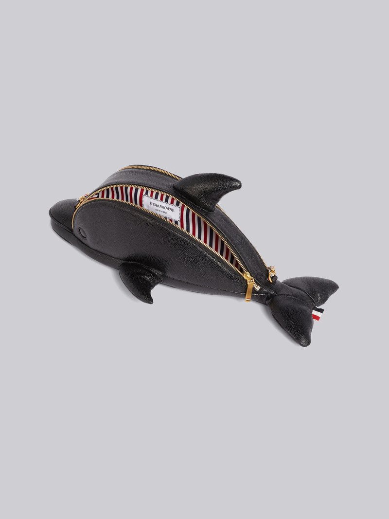 Black Pebbeled Mini Dolphin Bag 5