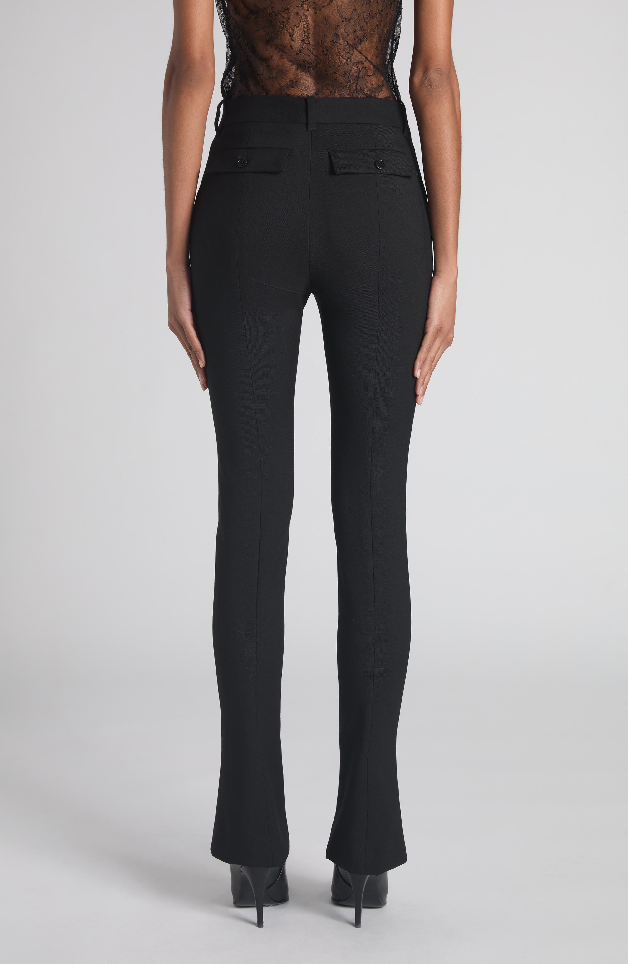 McQueen Wool Stretch Gabardine Skinny Trousers in Black at Nordstrom - 3