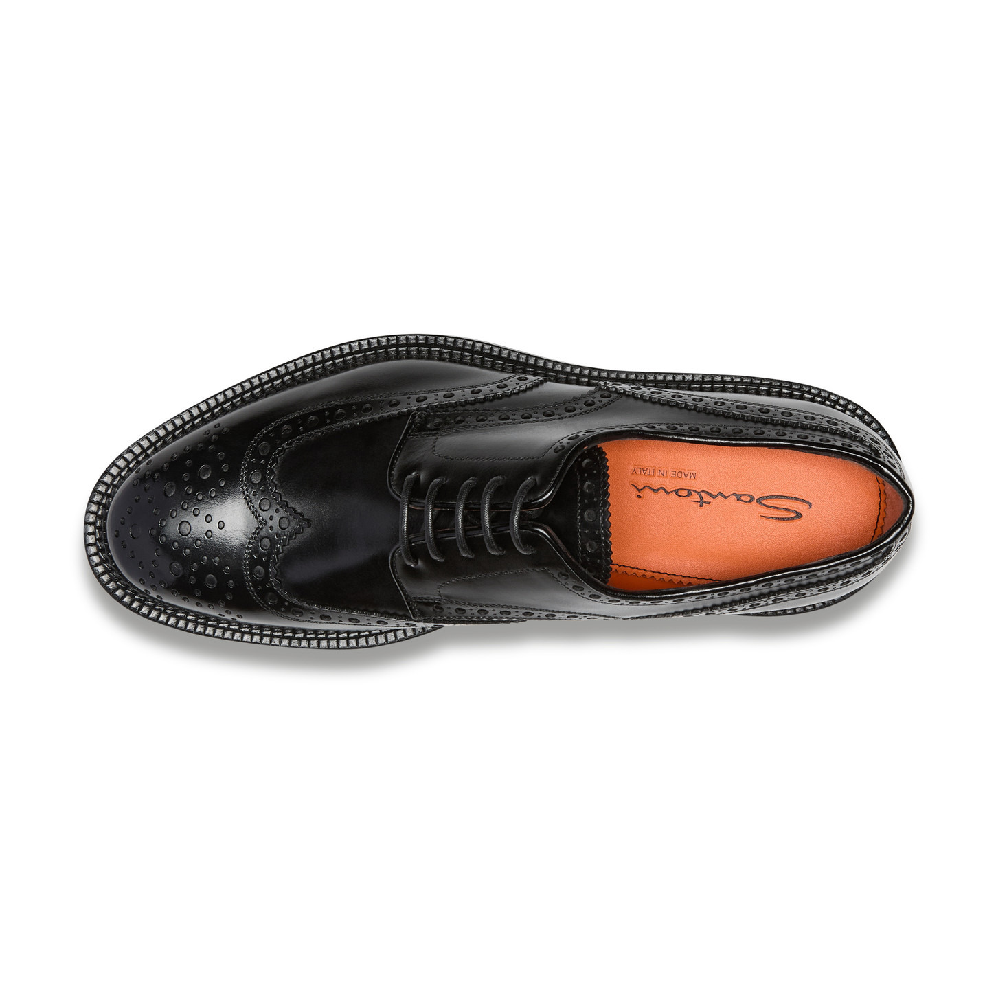 Men's black leather Derby brogue shoe - 4