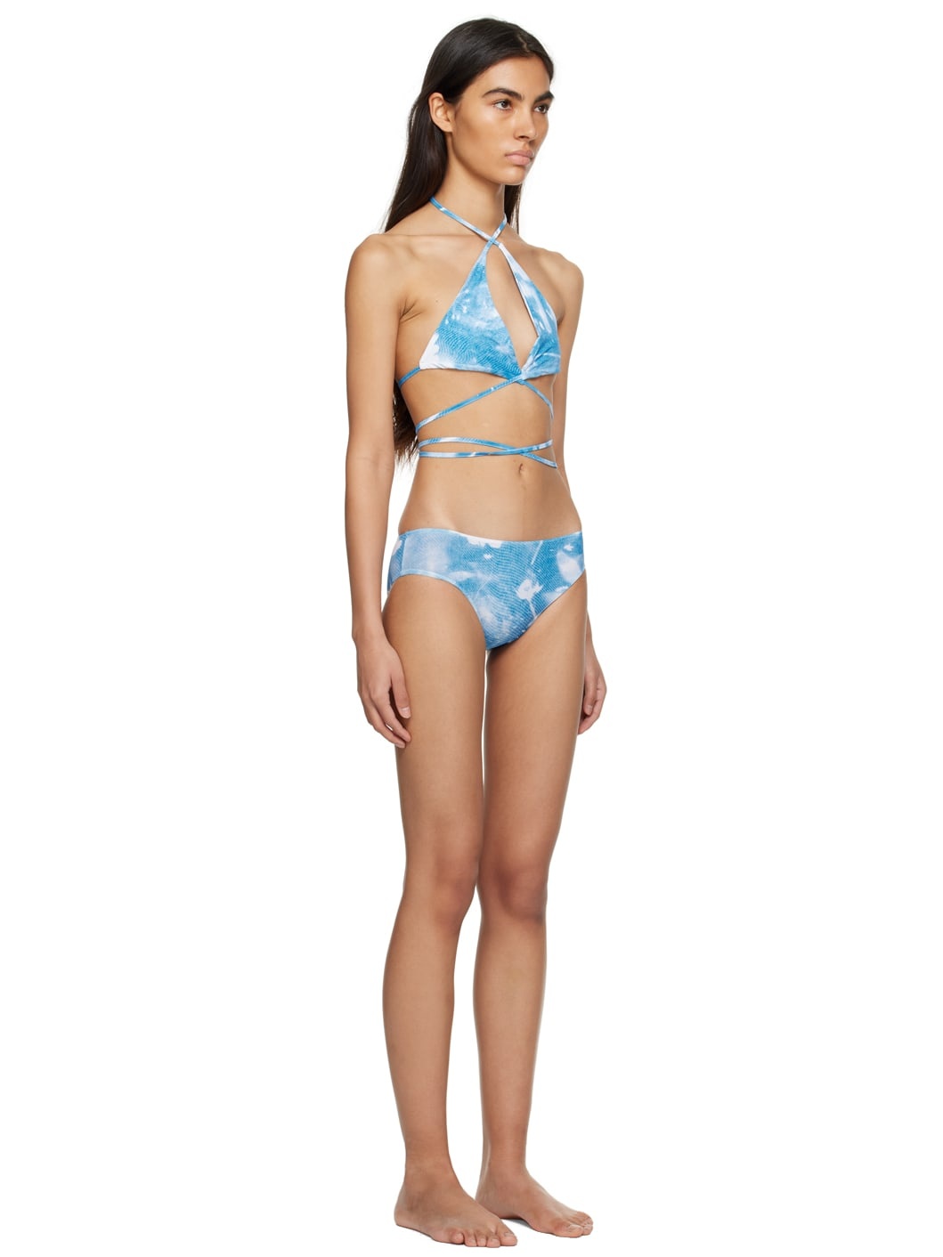 Blue & White Tie Bikini - 2