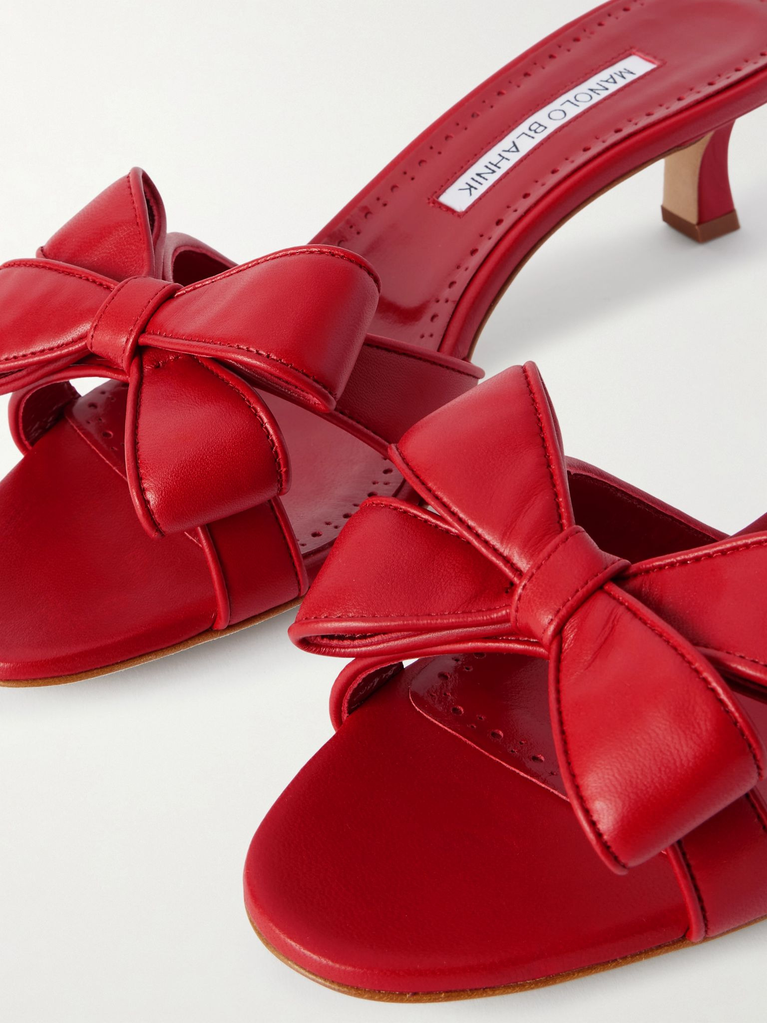Cafredda 50 bow-embellished leather sandals Red - 4