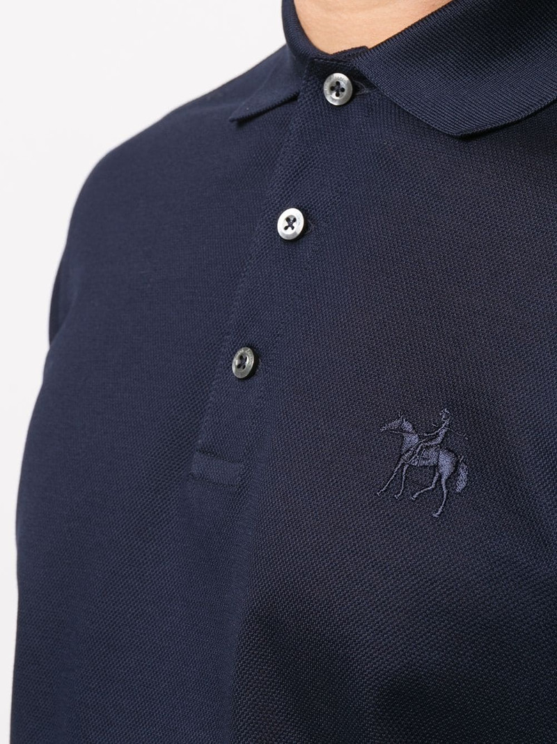 long-sleeved logo polo shirt 5