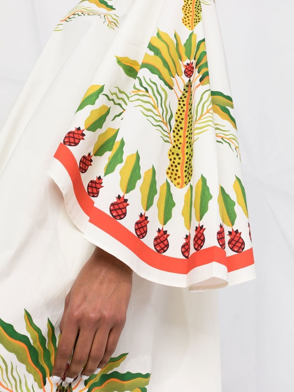 Flying palm tree-print poplin kaftan dress - 3