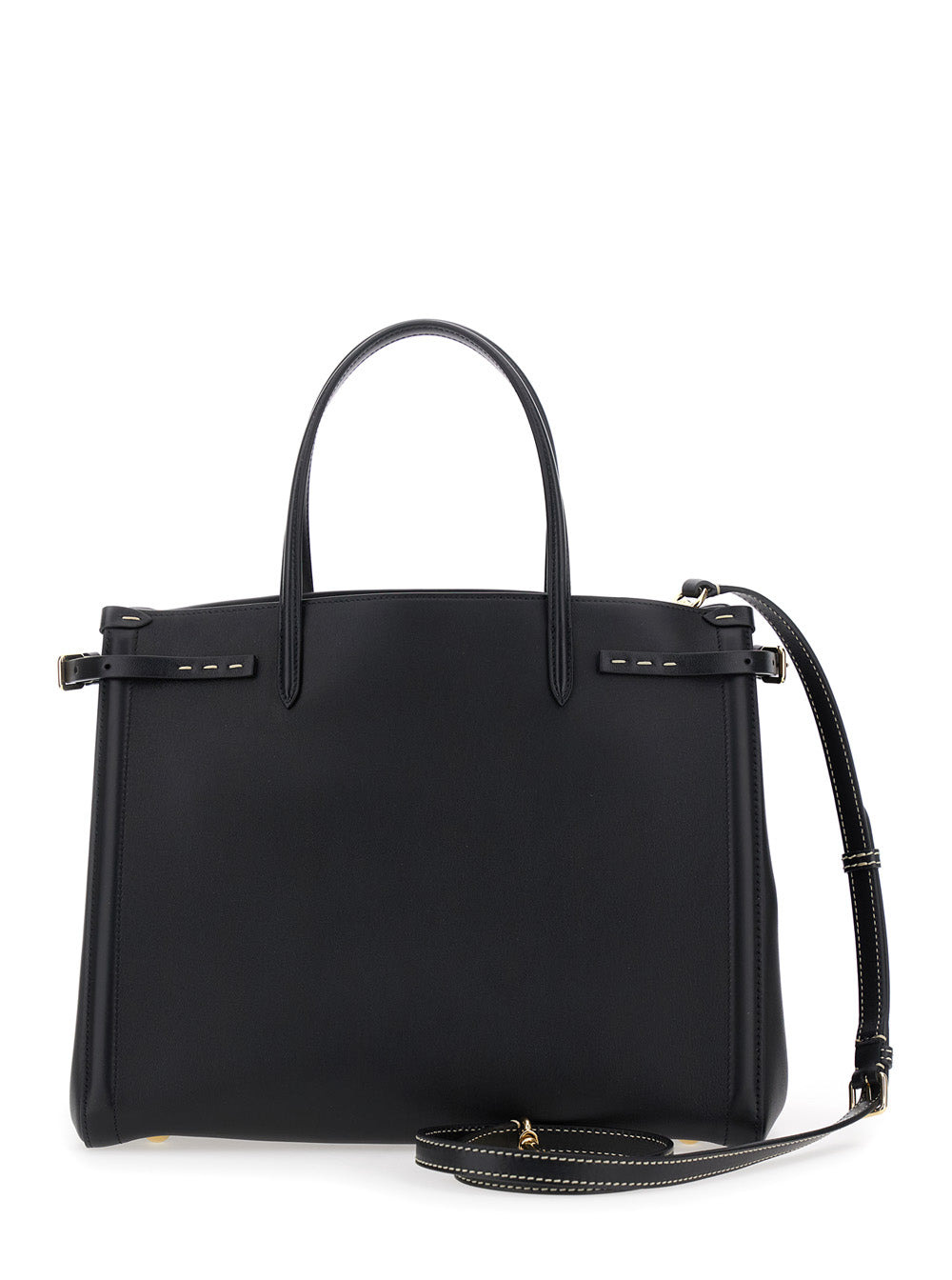 Valentino Garavani Women 'Antibes' Black Handbag With Vlogo Plaque On The Front And Removable Should - 4