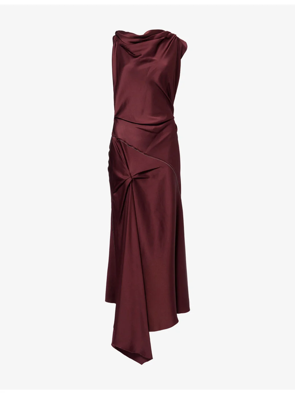 Draped Slim-Fit Woven Midi Dress - 1