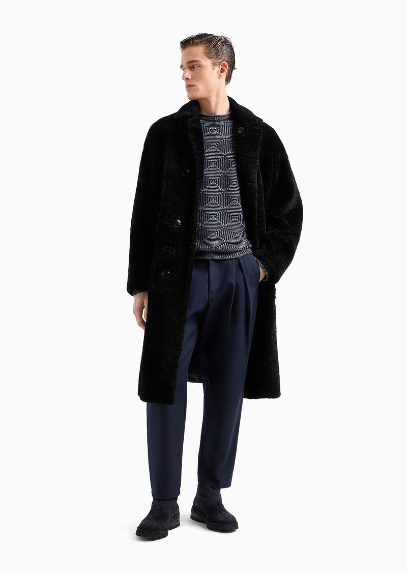 GIORGIO ARMANI Jacquard cashmere crew-neck jumper outlook