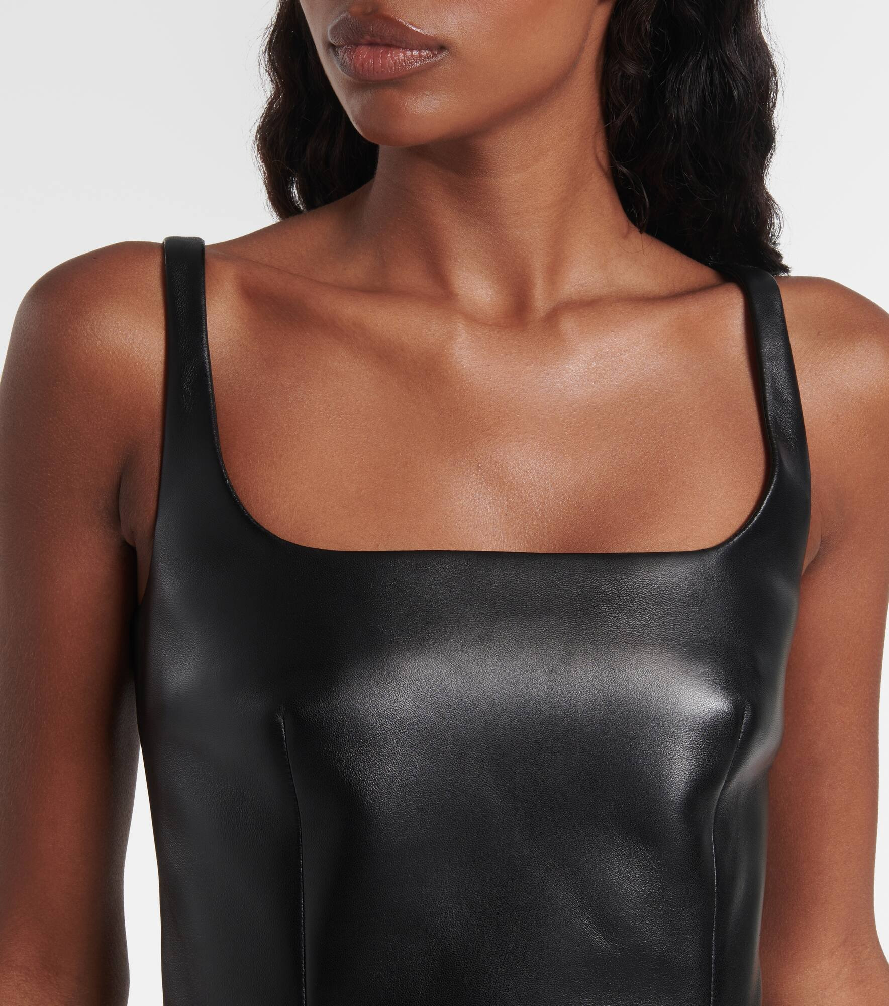 Ruffled leather minidress - 4