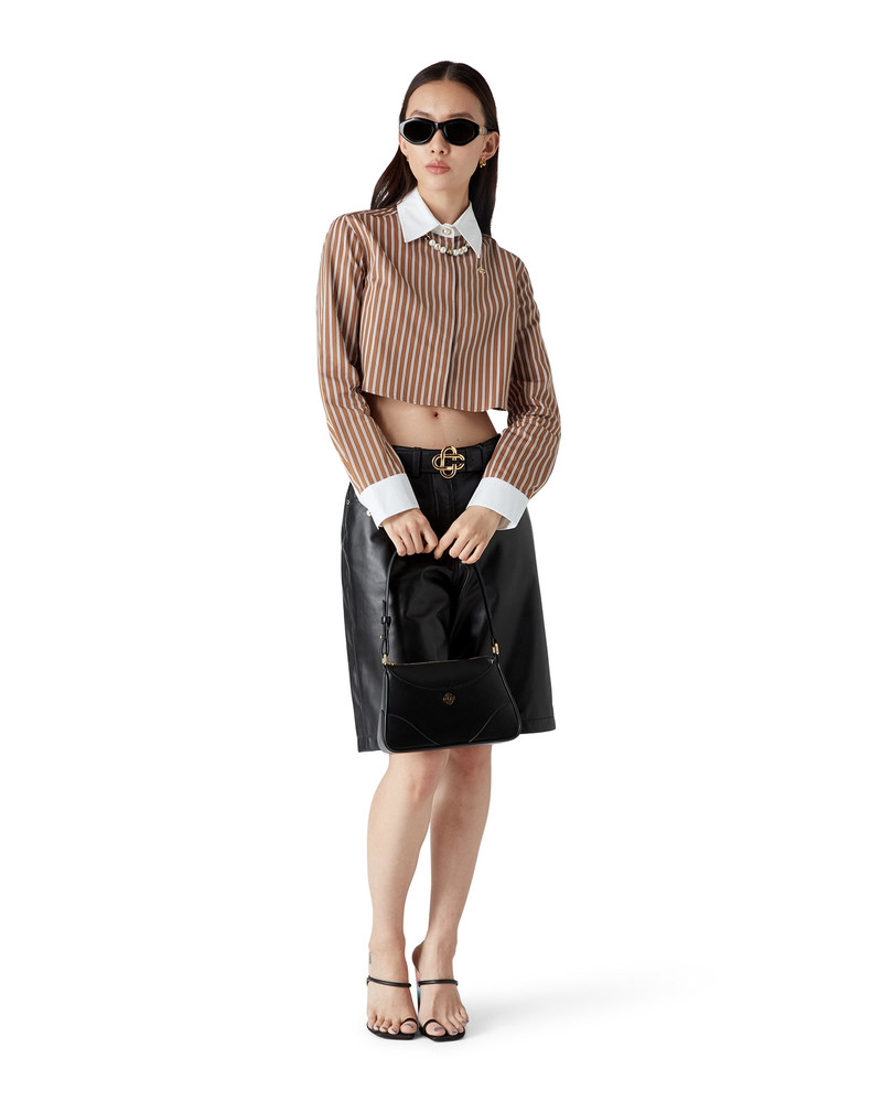 CASABLANCA Stripe Cropped Long Sleeve Shirt | Casablanca Paris outlook