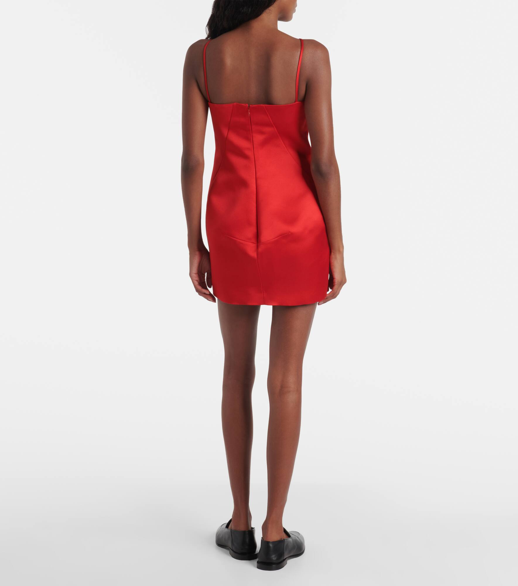 Sliced silk satin minidress - 3