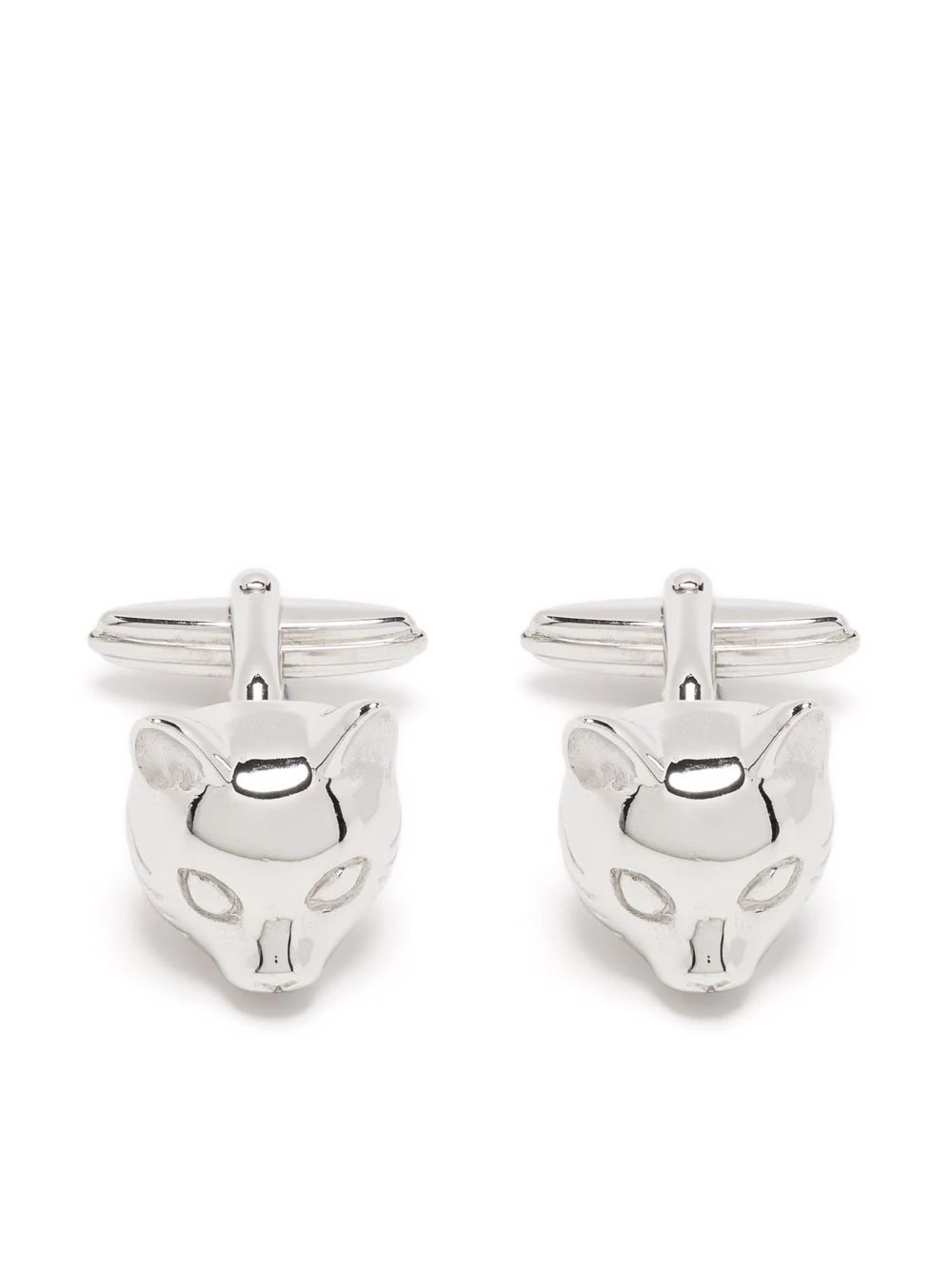 silver cat cufflinks - 1