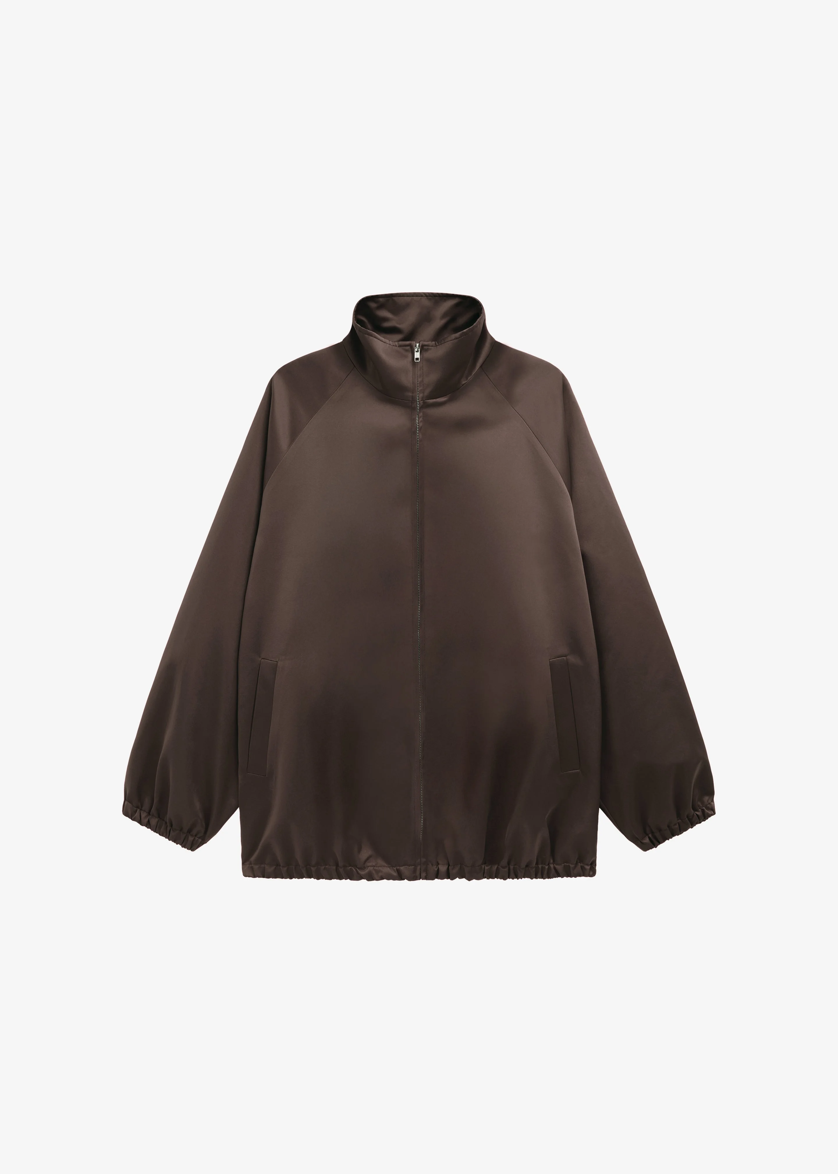 Baxter Satin Track Jacket - Brown - 1