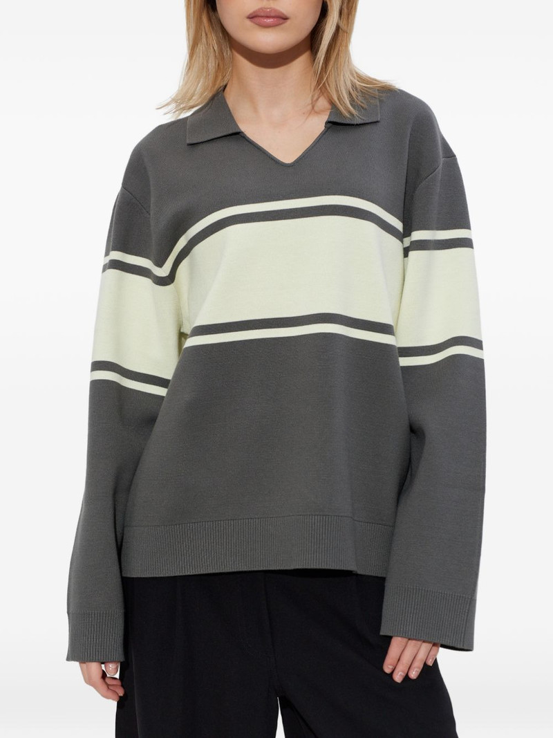 Saanne striped collared sweatshirt 3