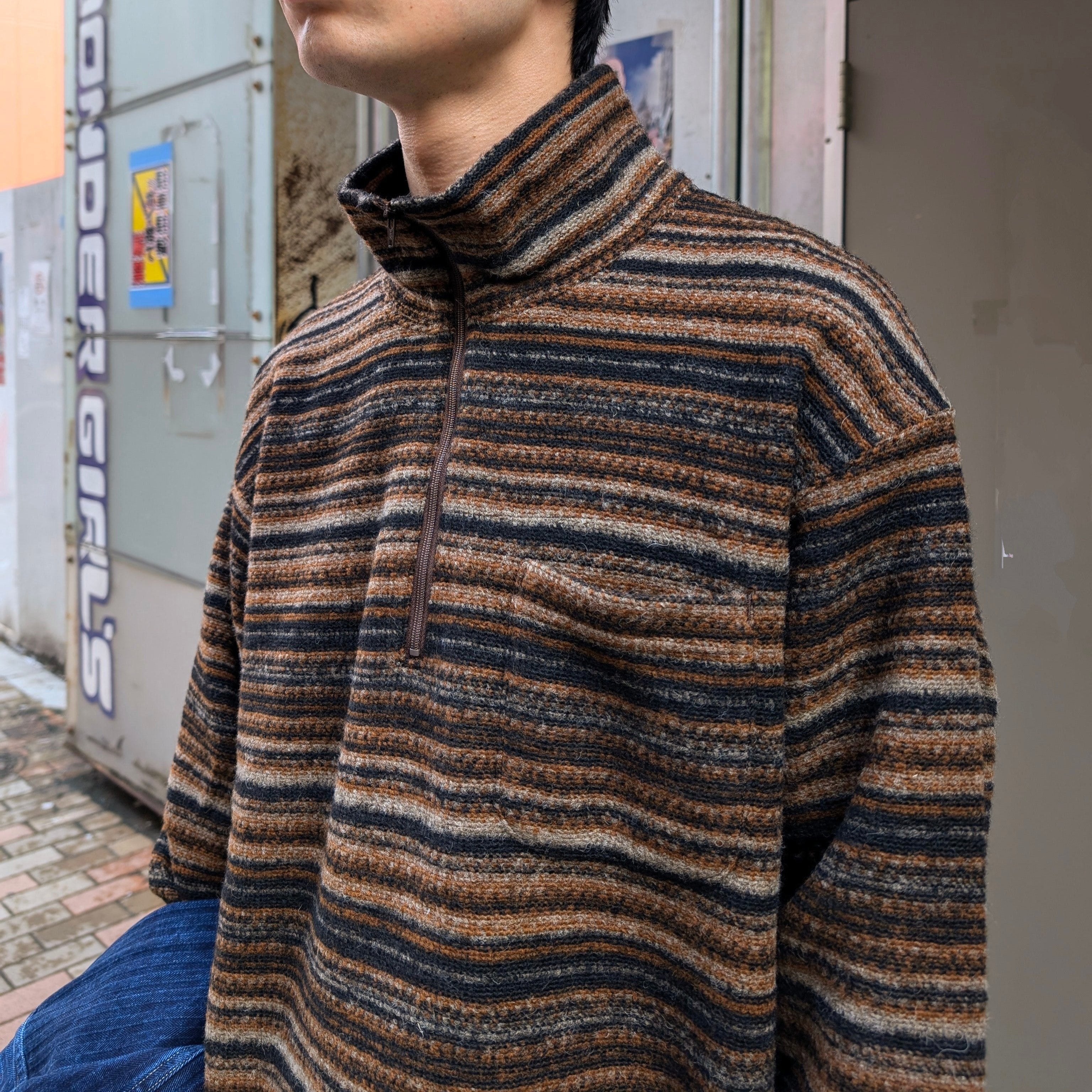 Zip Mock Neck - Fair Isle Stripe Sweater Knit - PS098 - 9