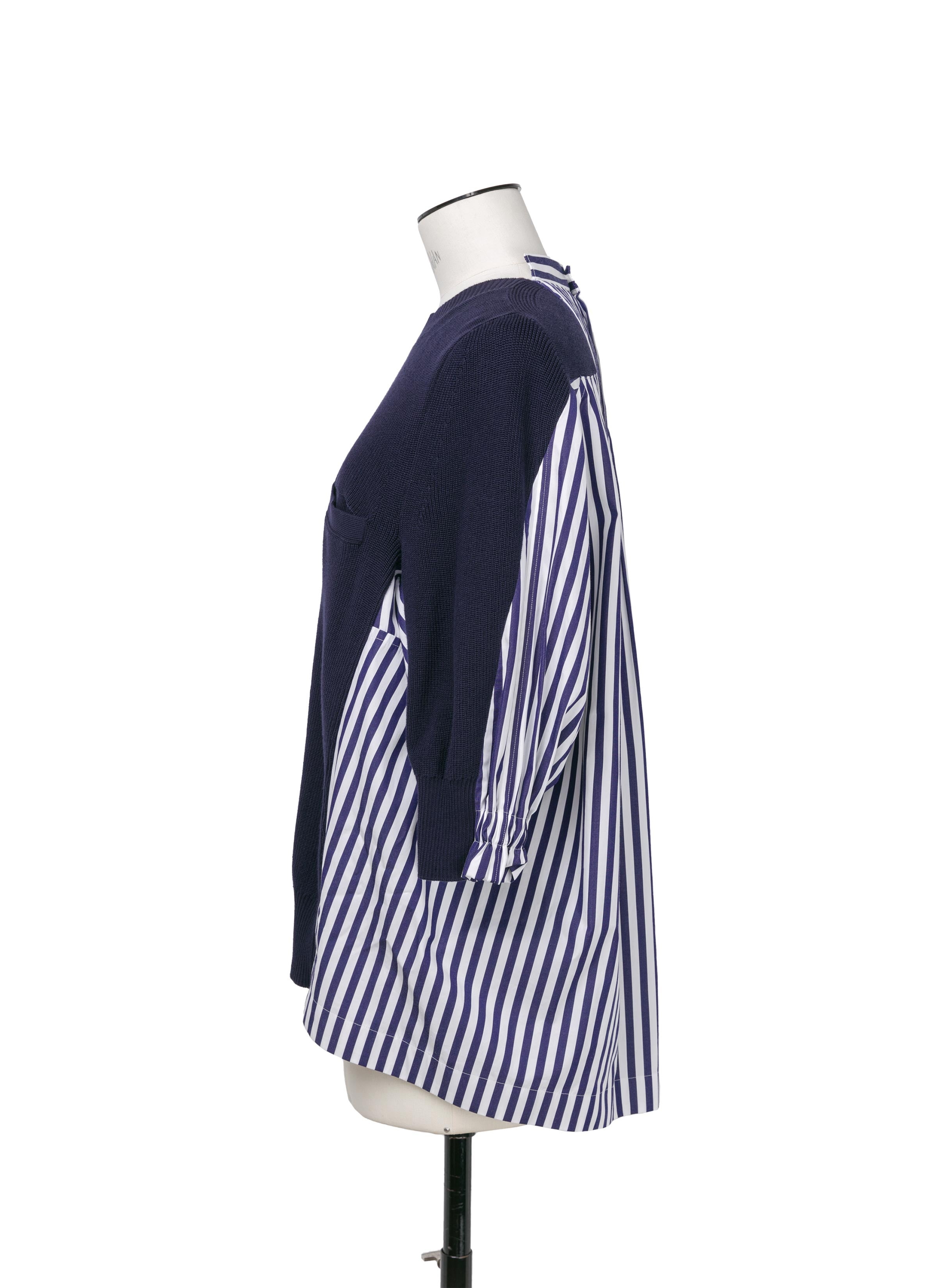 Cotton Knit x Cotton Poplin Pullover - 2