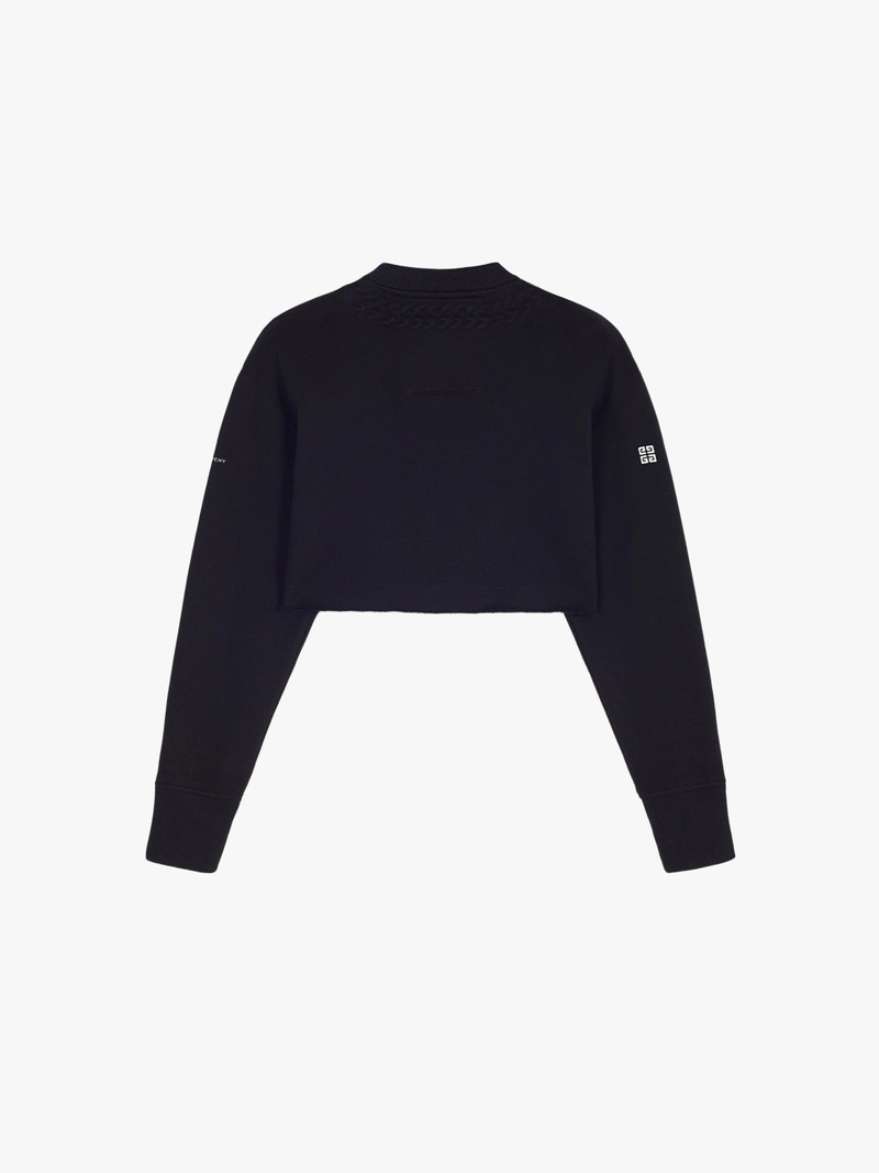 Givenchy CROPPED SWEARSHIRT WITH EMBOSSED CHAIN COLLAR outlook