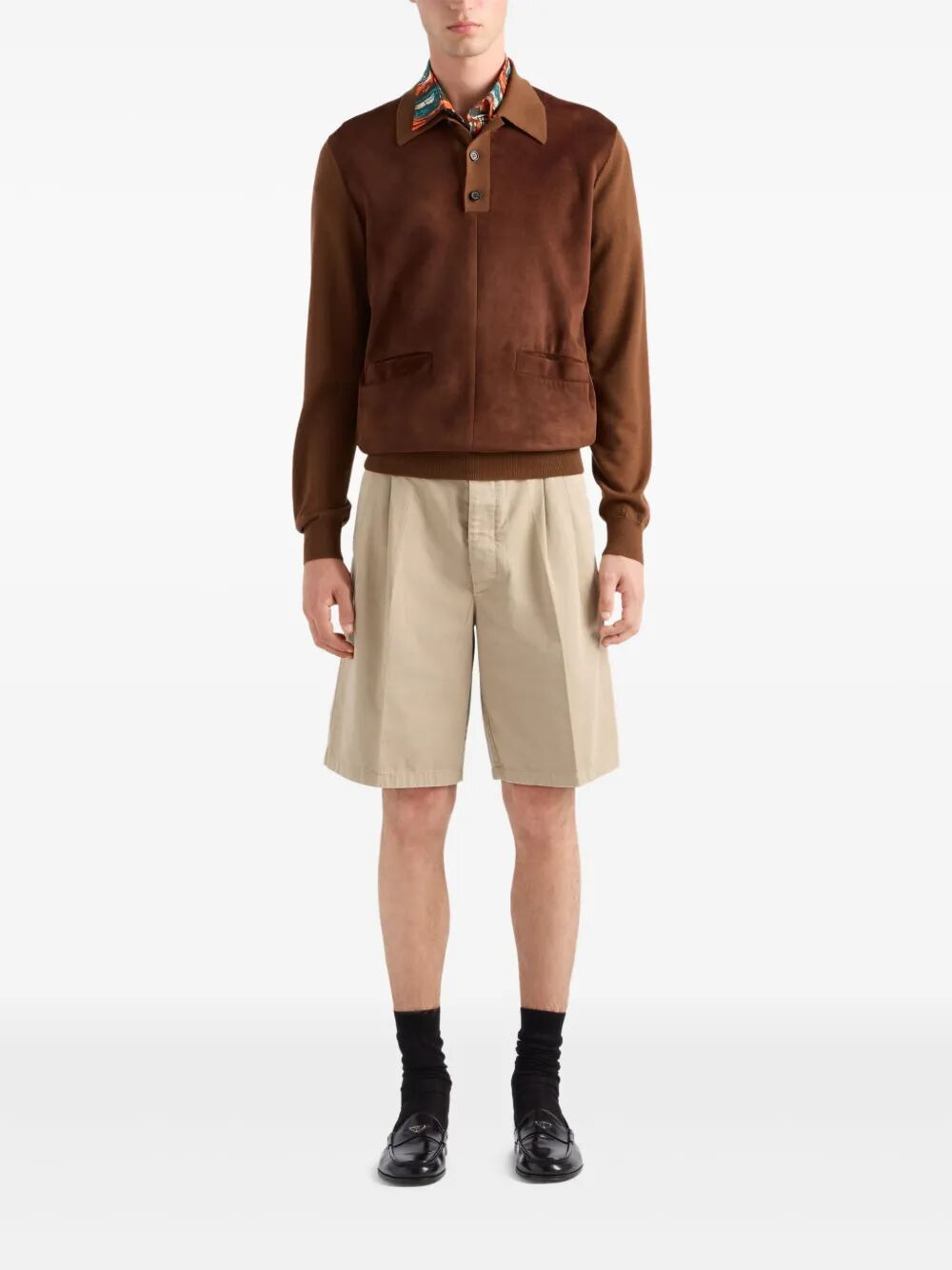 Prada Men Vintage-Effect Cotton Bermudas - 5