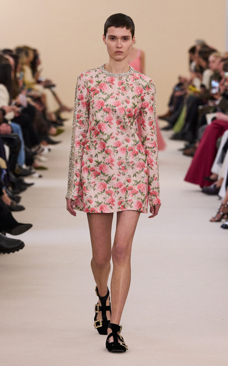 GIAMBATTISTA VALLI Embellished Taffeta Mini Dress floral outlook