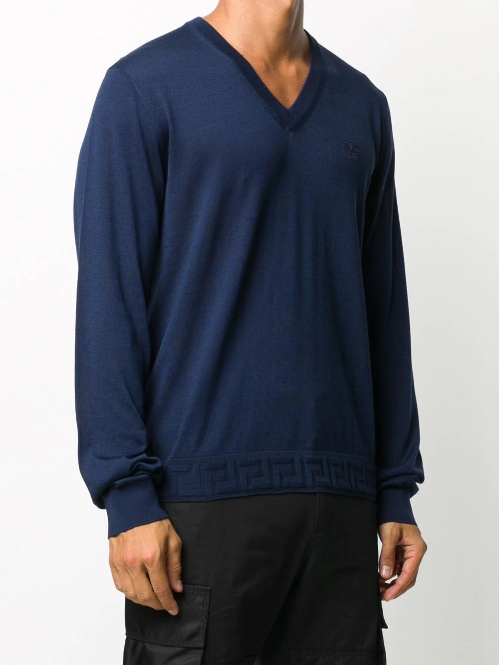 Greca accent silk jumper - 3