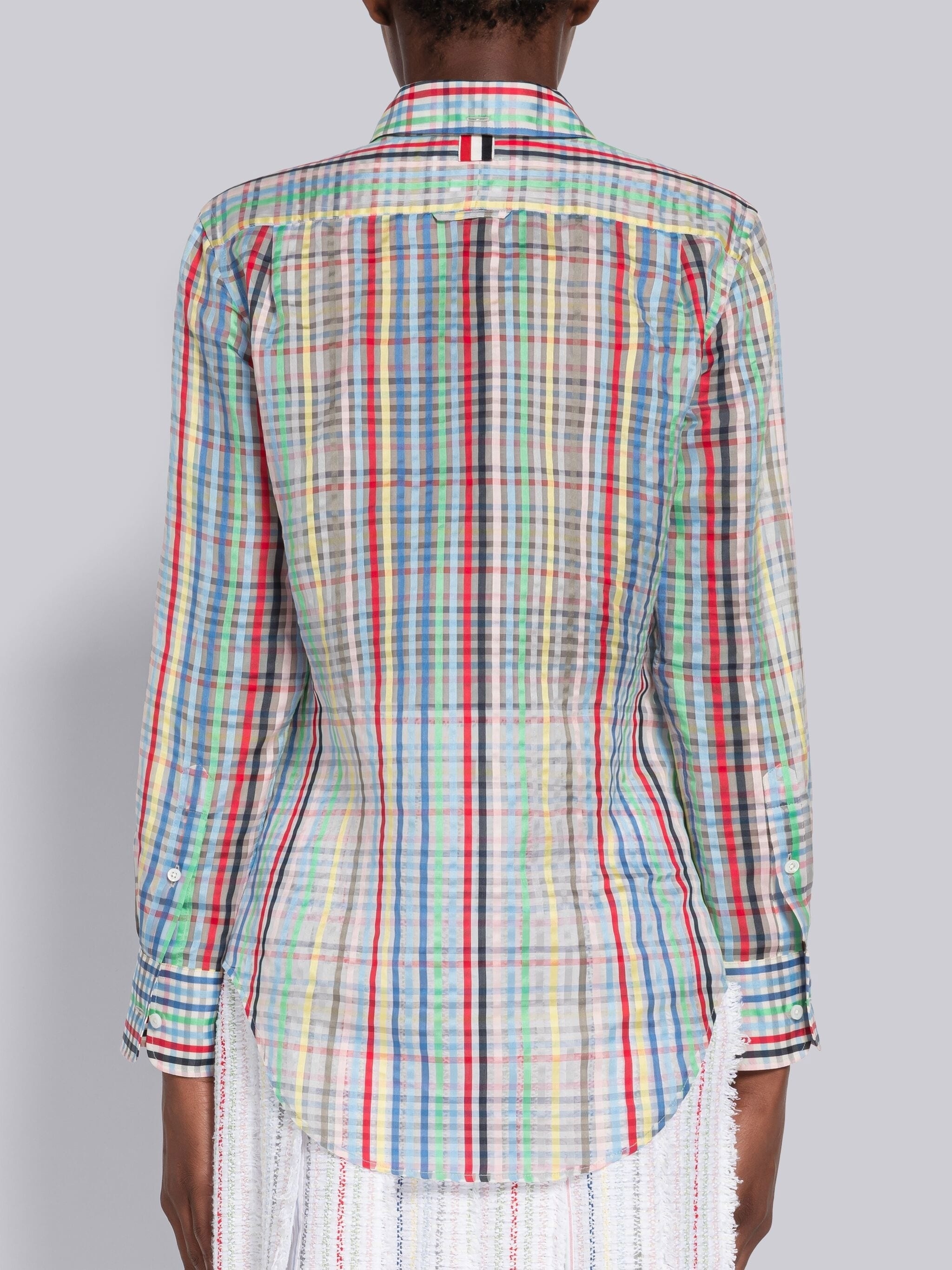 Gingham Silk Organza Classic Shirt - 4