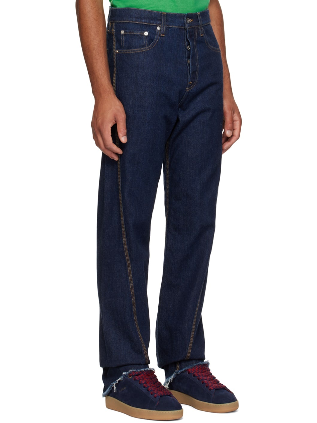 LANVIN TWISTED DENIM BAGGY TROUSERS CLOTHING for Men