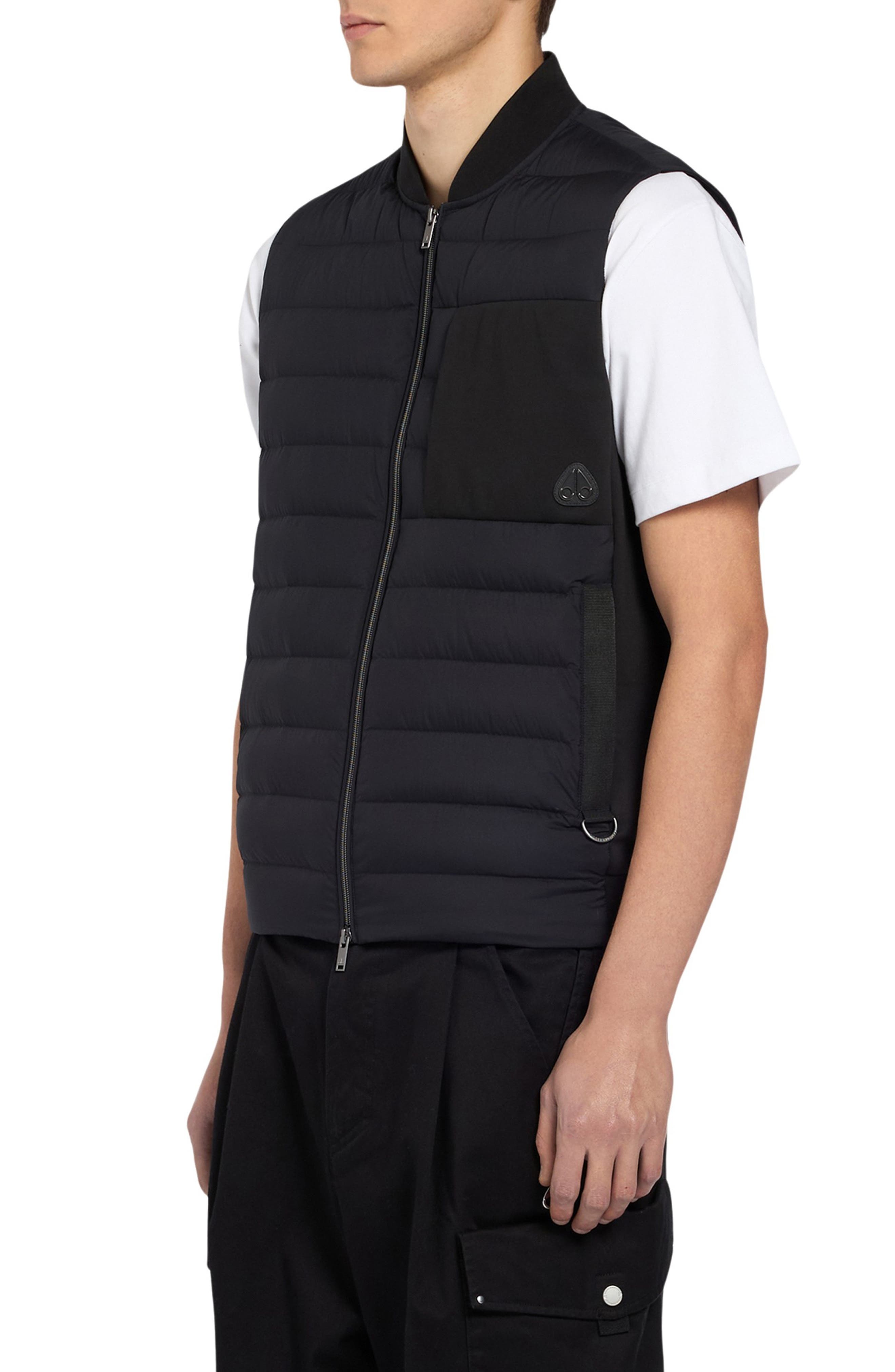 Moose Knuckles Anderson Air Down Hybrid Quilted Vest in Black/Black at Nordstrom - 3
