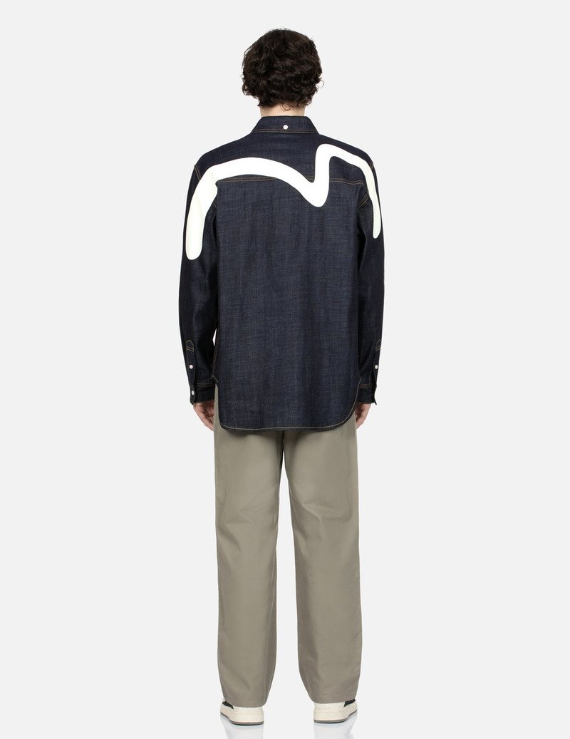 EVISU DAICOCK PRINT RELAX FIT DENIM SHIRT outlook