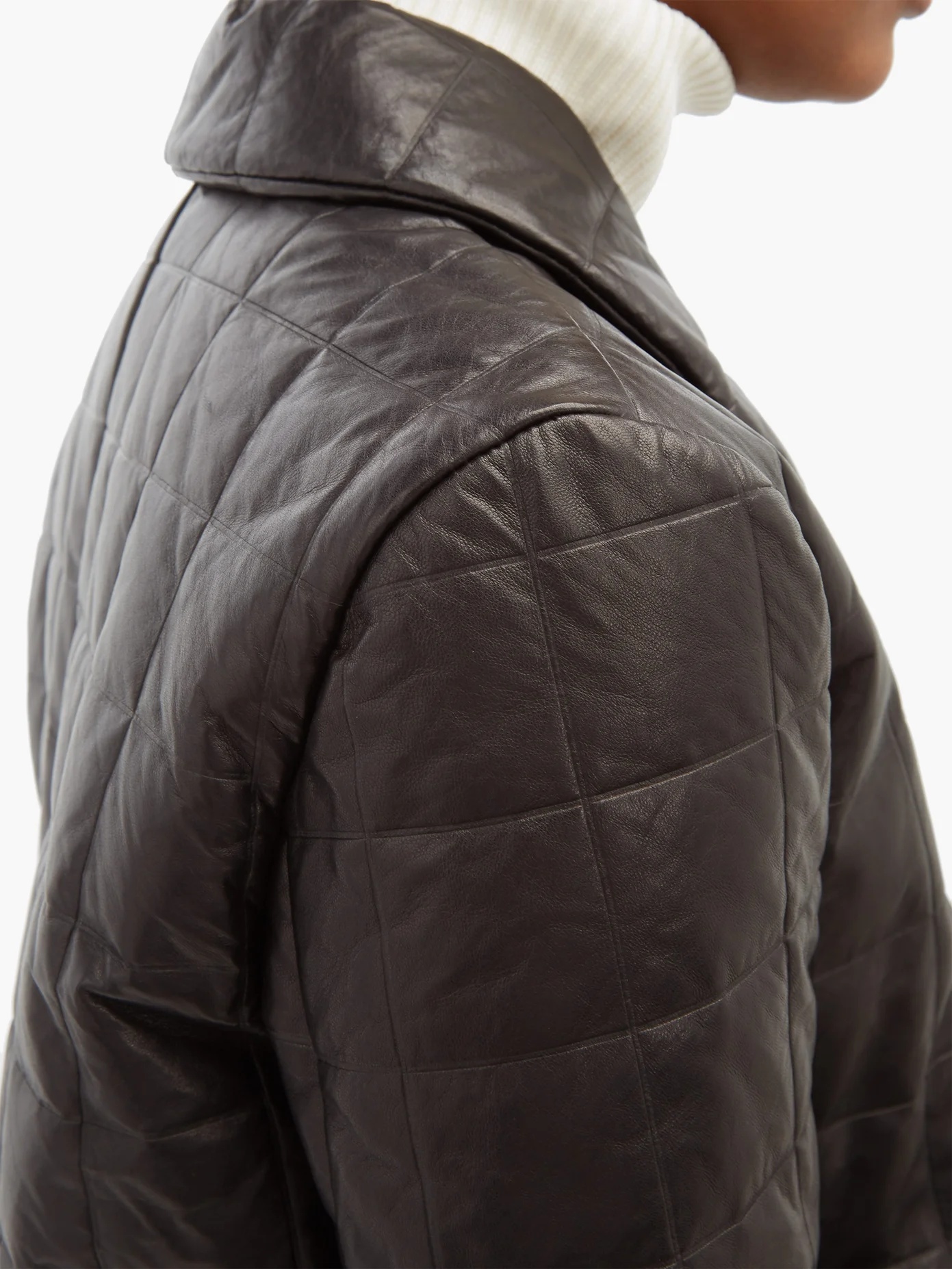 Quilted-leather down-filled coat - 3