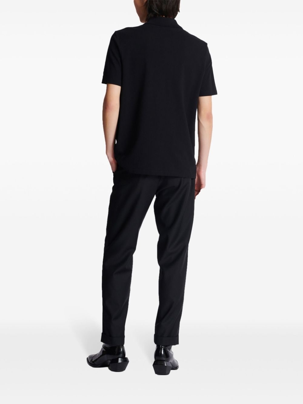 embroidered-logo cotton polo shirt - 4