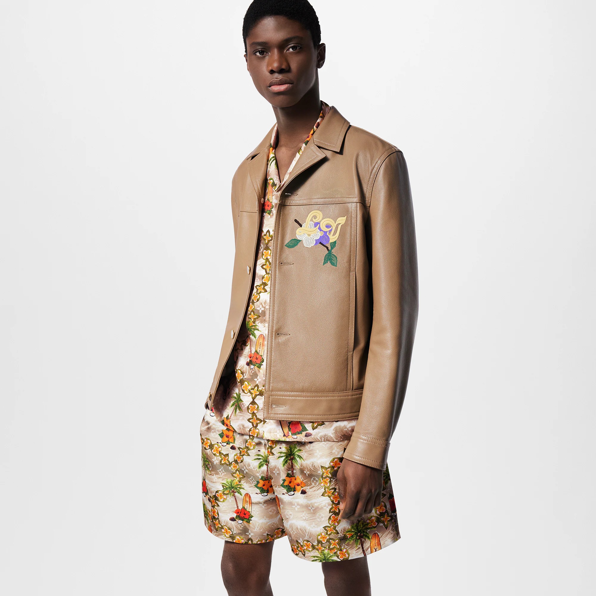 Embroidered Leather Blouson - 2