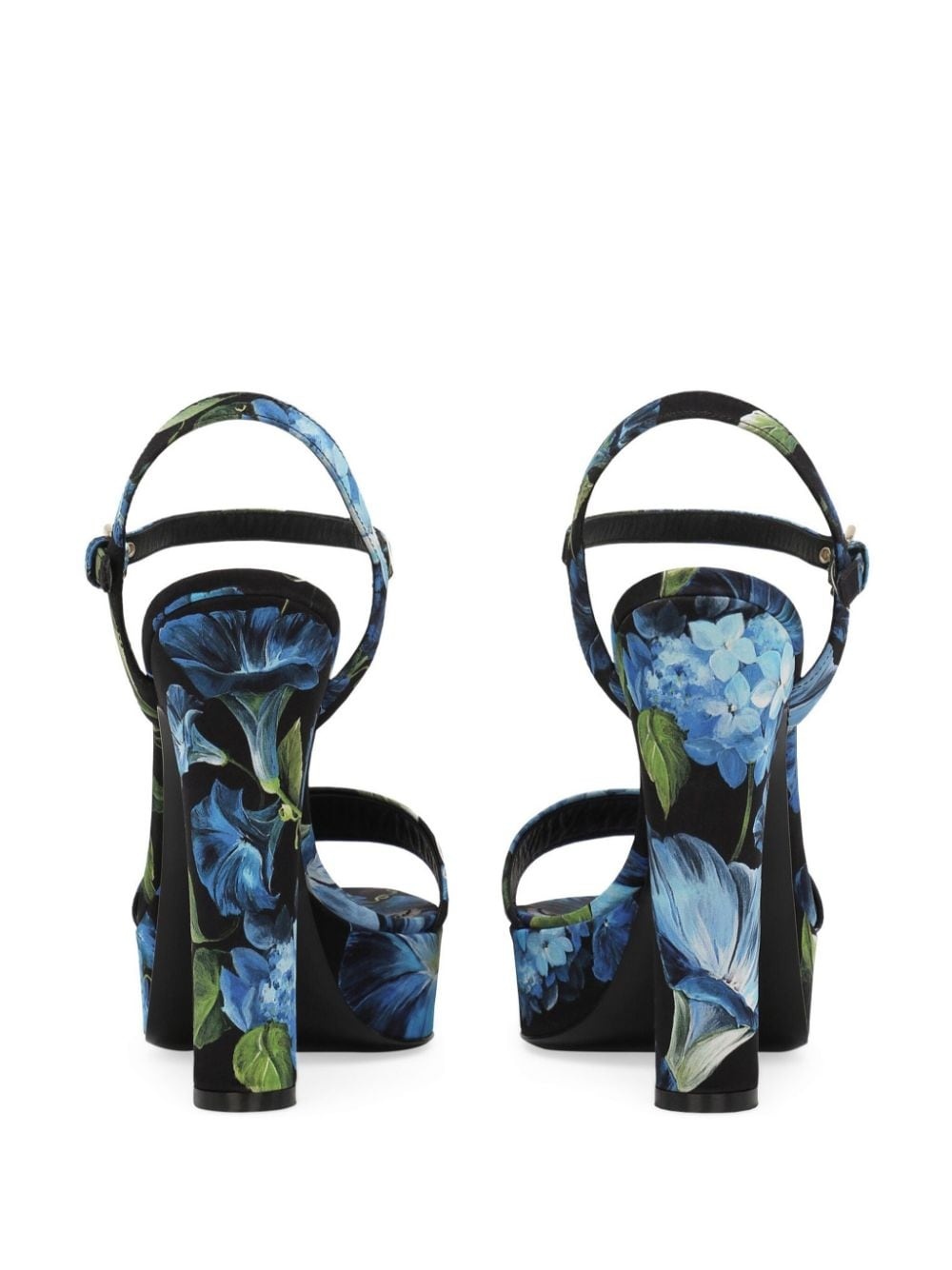 floral-print charmeuse platform sandals - 3
