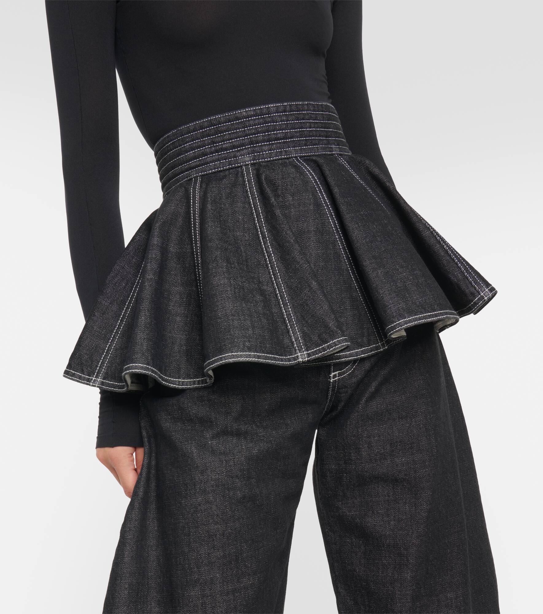Peplum denim skirt belt - 2