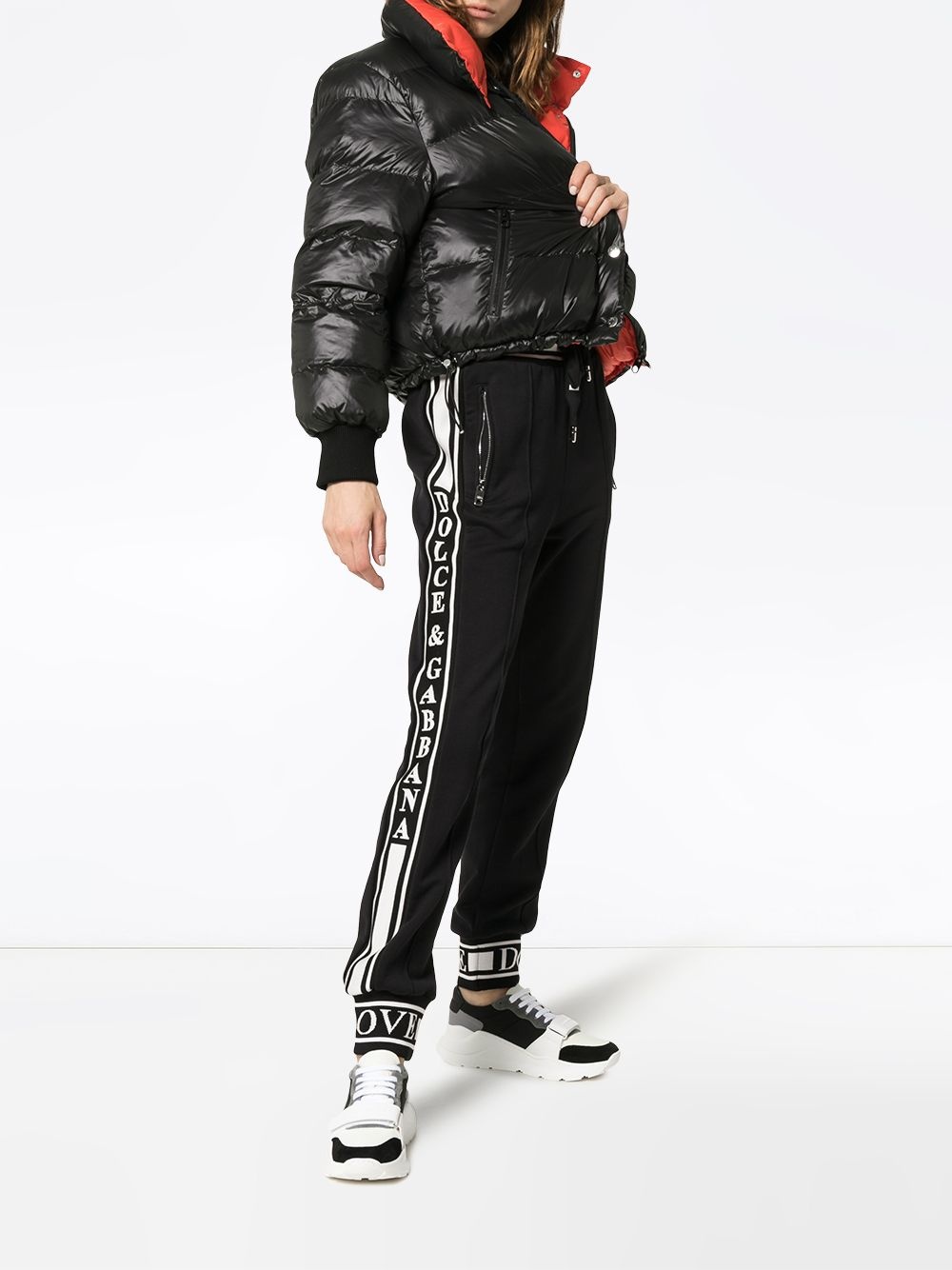 logo stripe cotton track pants - 2