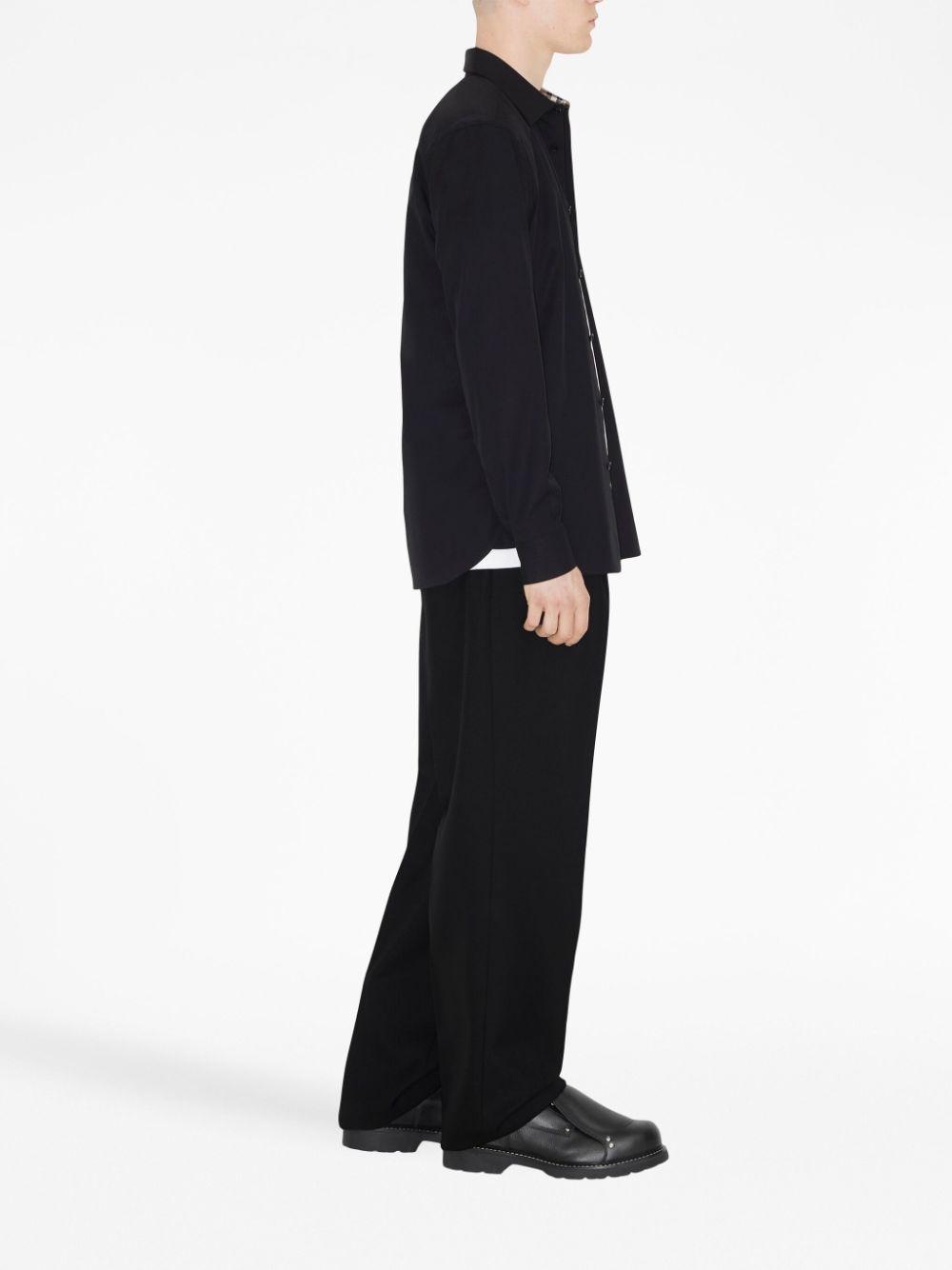 logo-embroidered long-sleeve shirt - 3