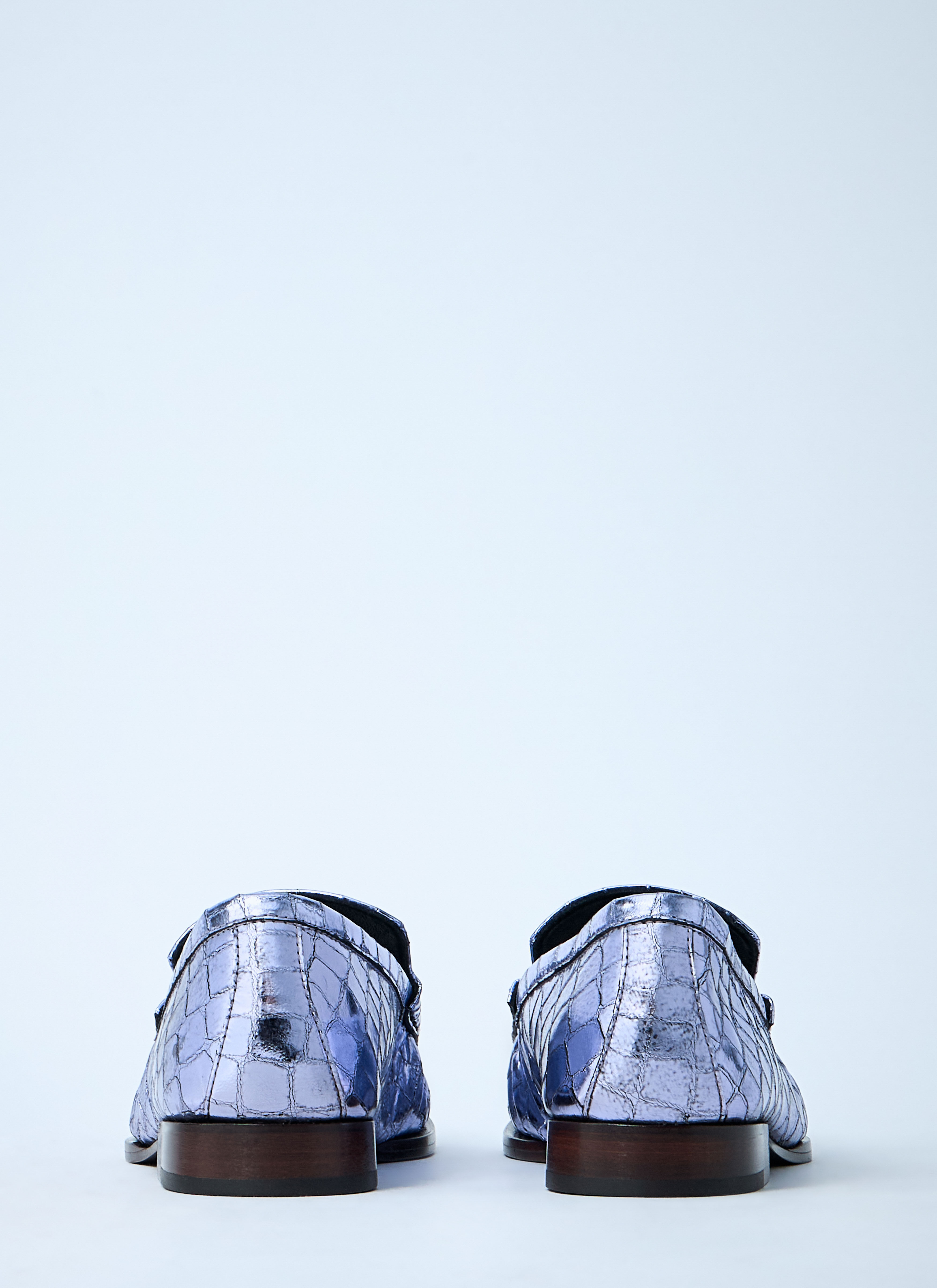 Croc-Embossed Loafers - 5