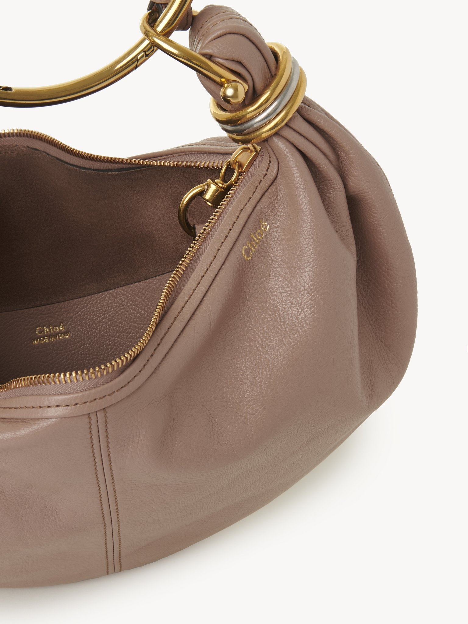 SMALL BRACELET HOBO BAG IN GRAINED LEATHER - 6