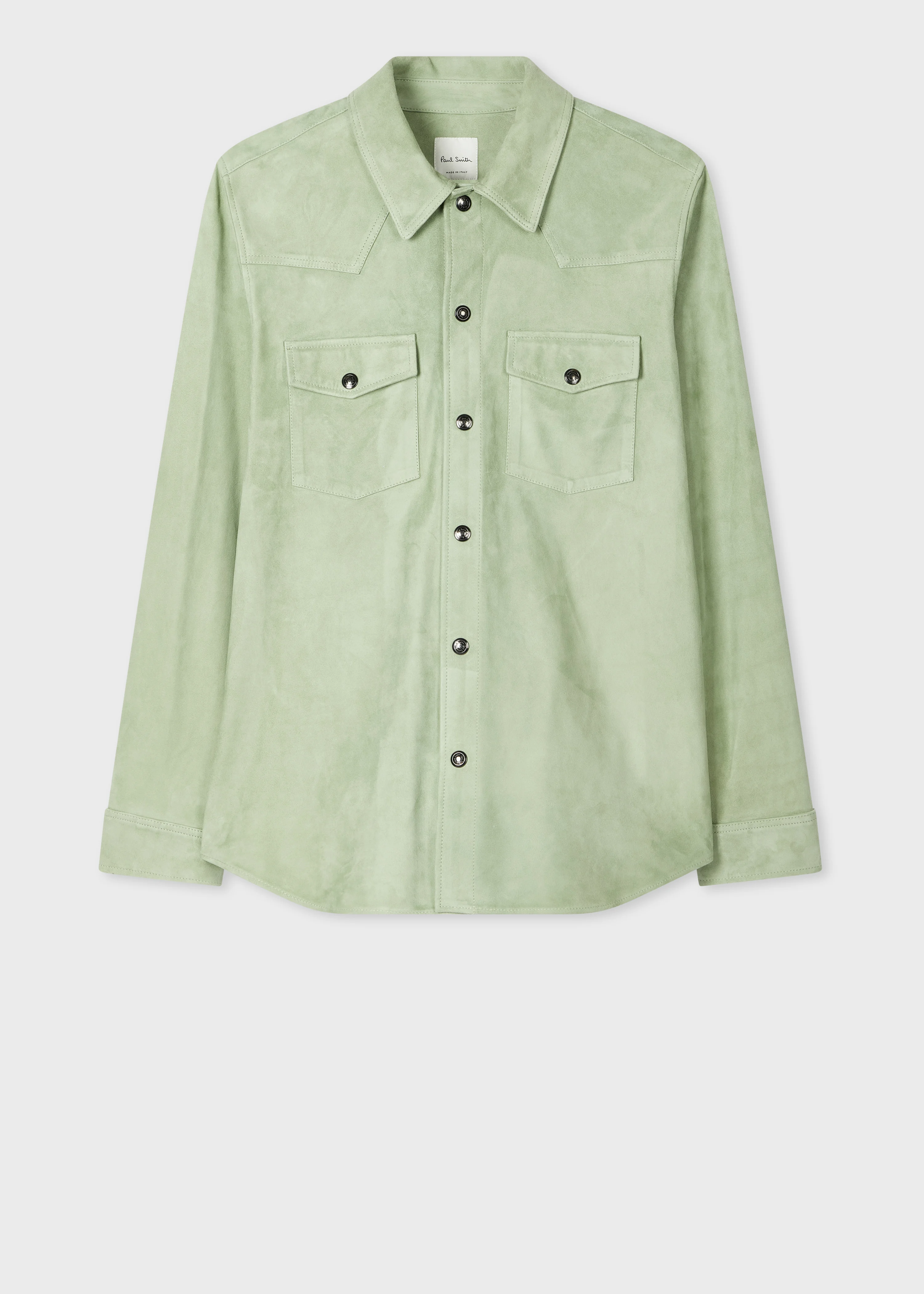 Light Green Suede Western Shirt - 1