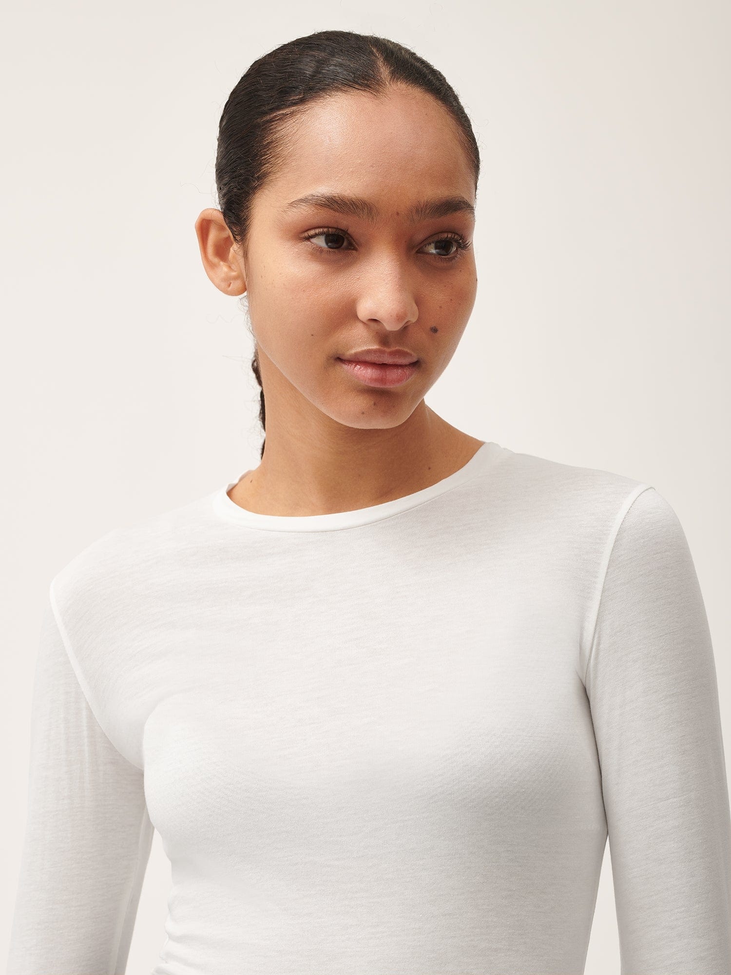 Women's 365 Cotton-Stretch Long-Sleeved Top - Off-White - 4
