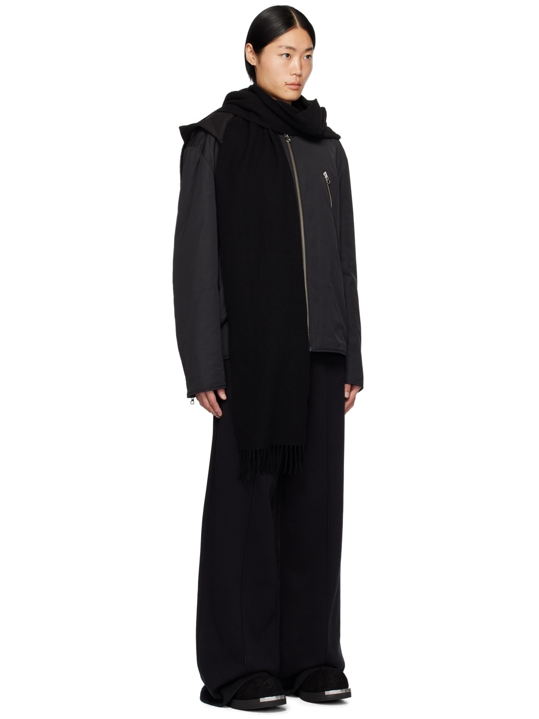 Black Hooded Bomber Jacket - 2