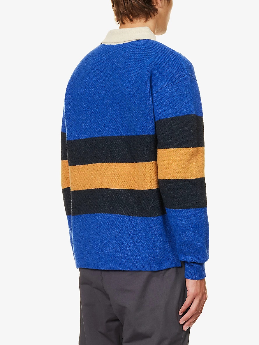 50th Anniversary striped relaxed-fit recycled-wool blend rugby shirt - 4