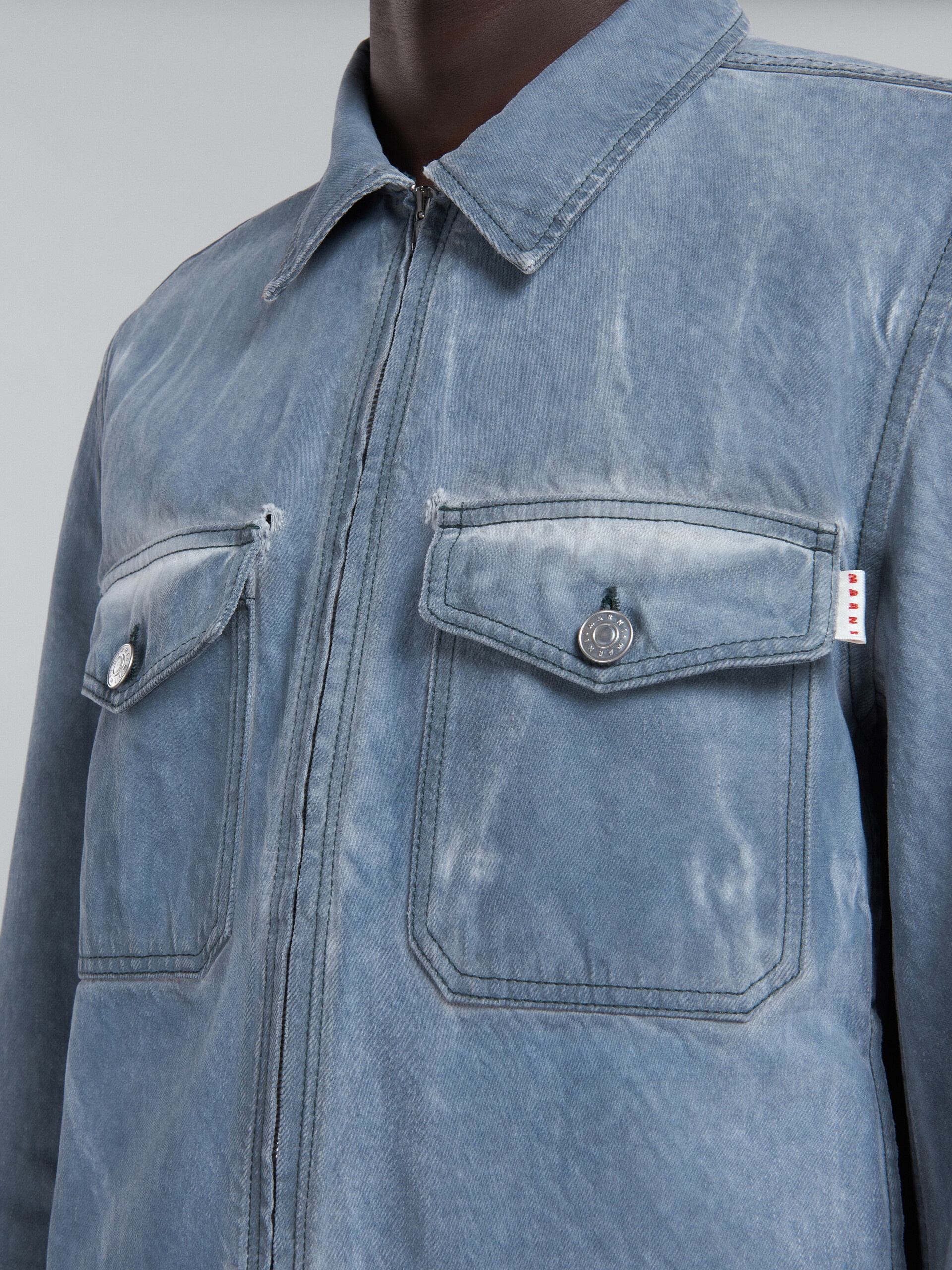 GREY COTTON DRILL JACKET - 5