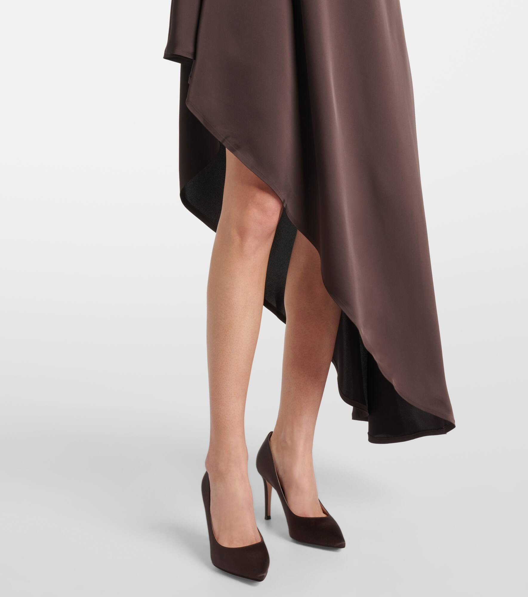 One-shoulder satin midi dress - 5