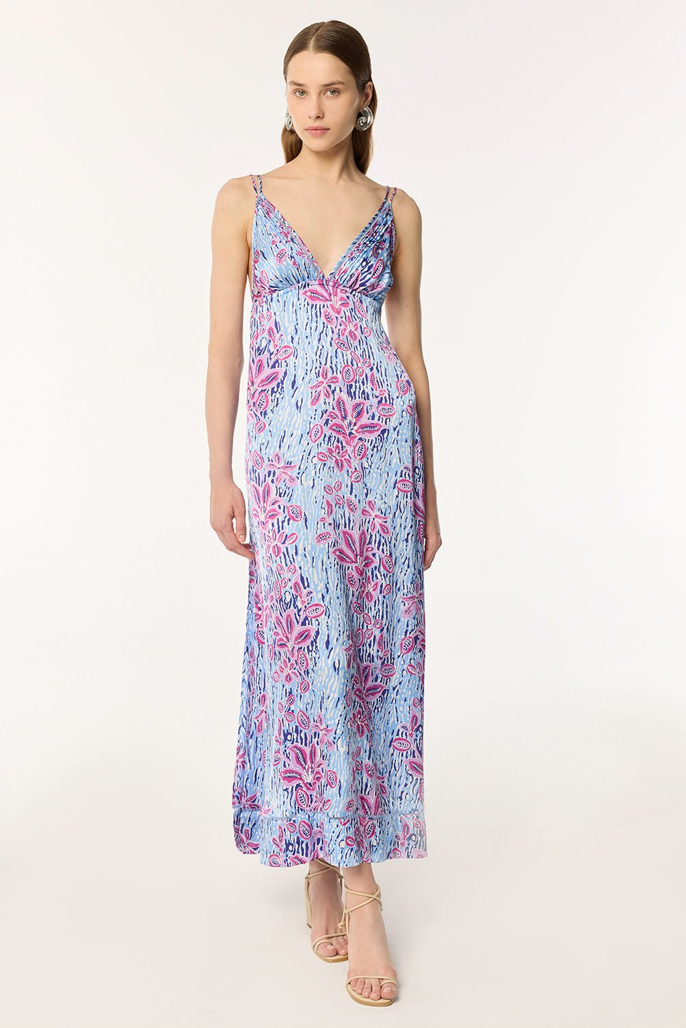 Long Dress Cassandra - Blue Exotic Forest - 1
