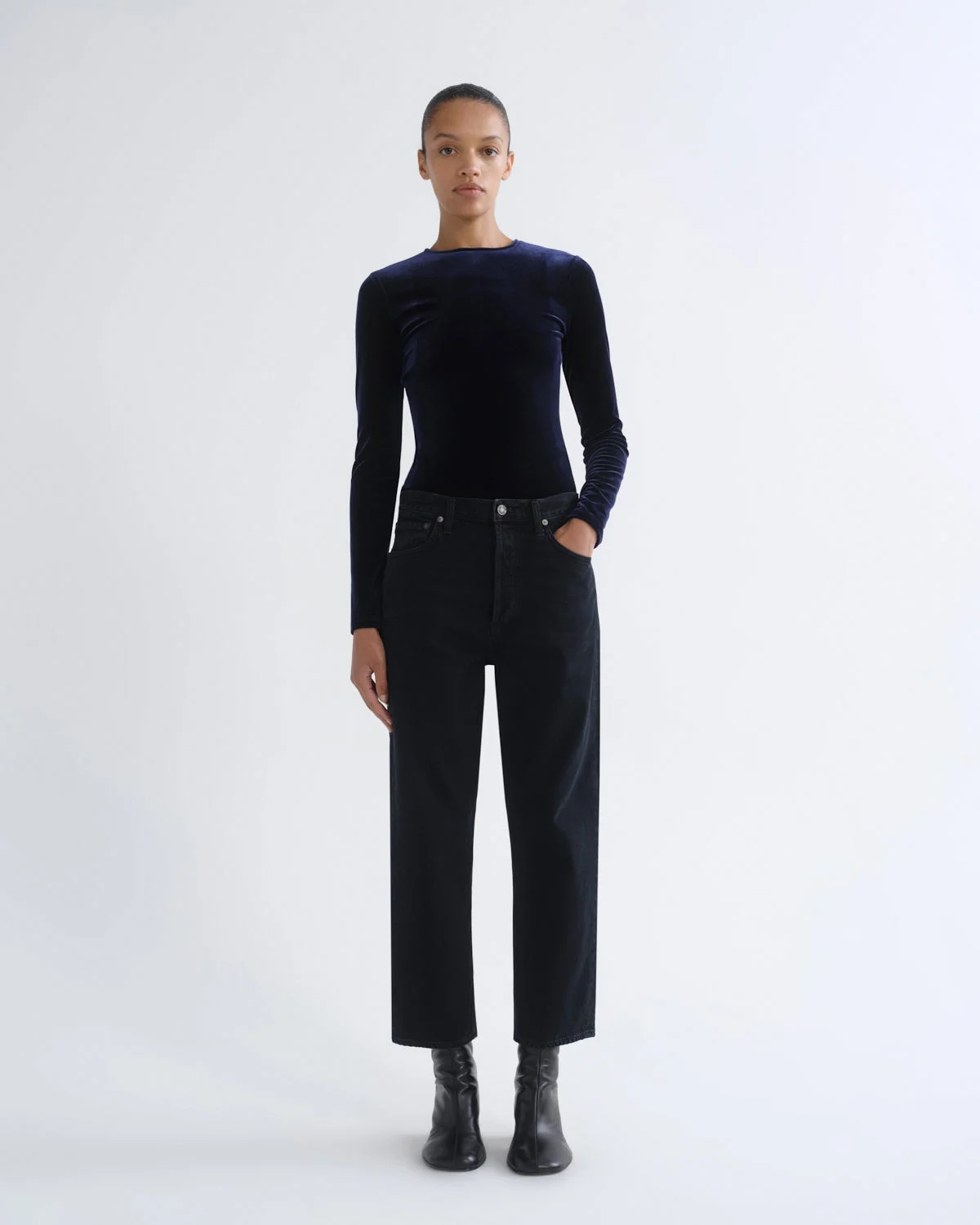 90'S CROP MID RISE STRAIGHT IN CRUSHED - 1