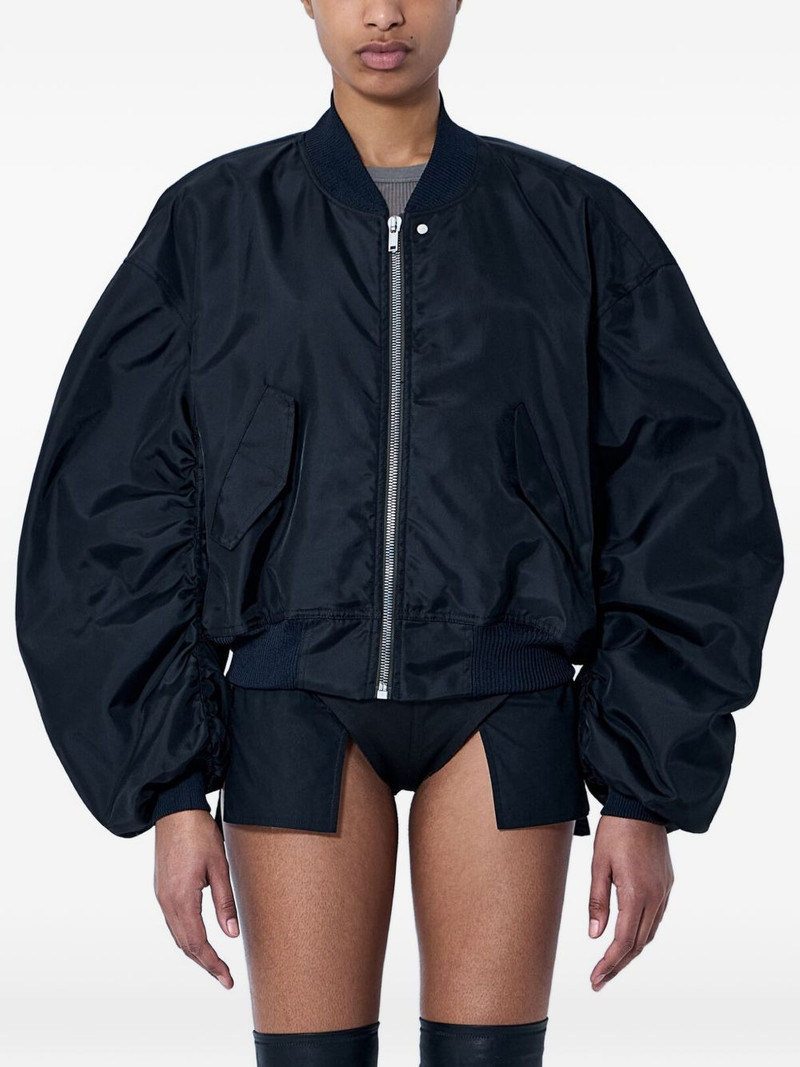 Jumbo Flight ruched-sleeve oversized bomber jacket 1